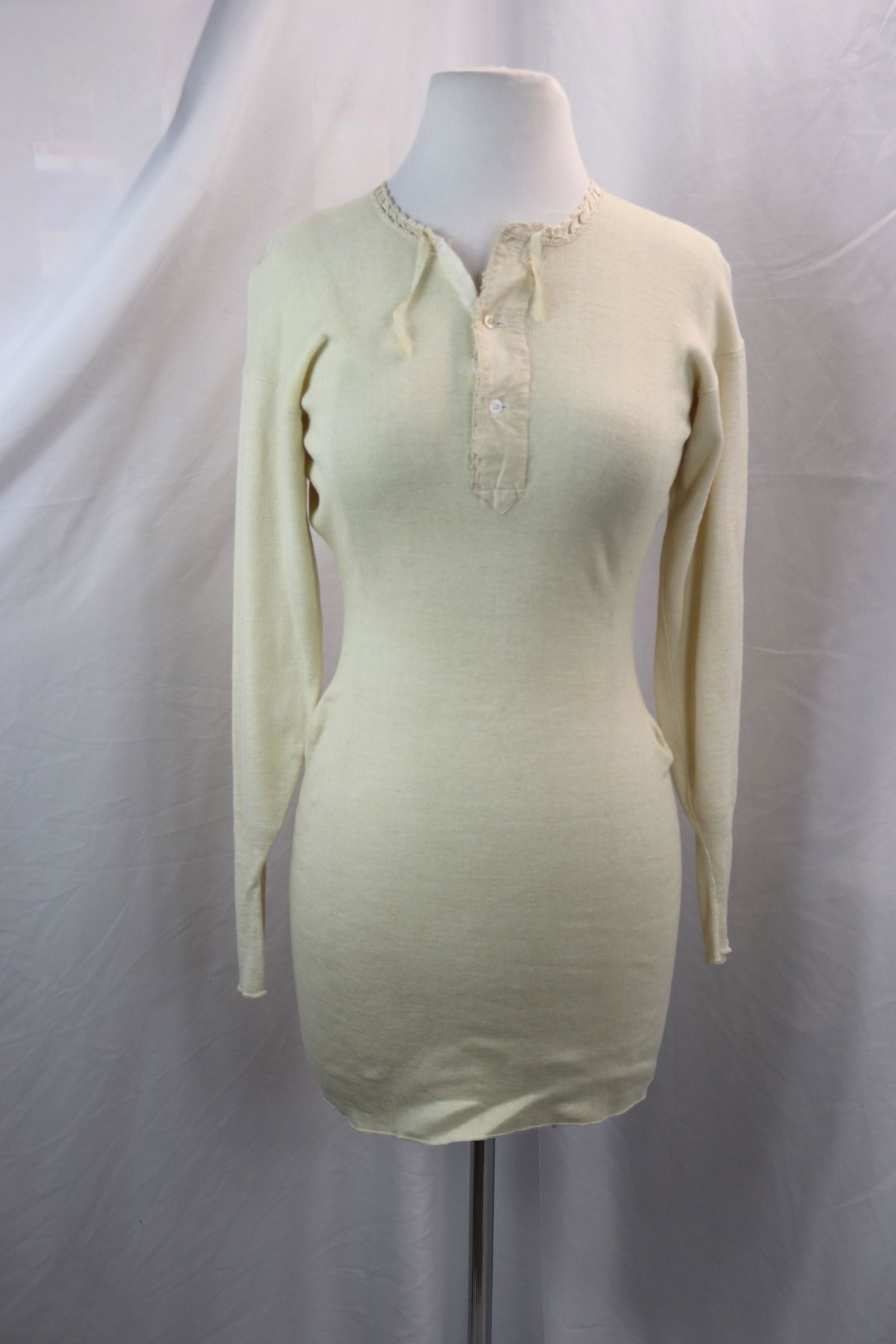 Vintage 1900's Onondaga Mill White Wool Under Shirt (1 of 6)