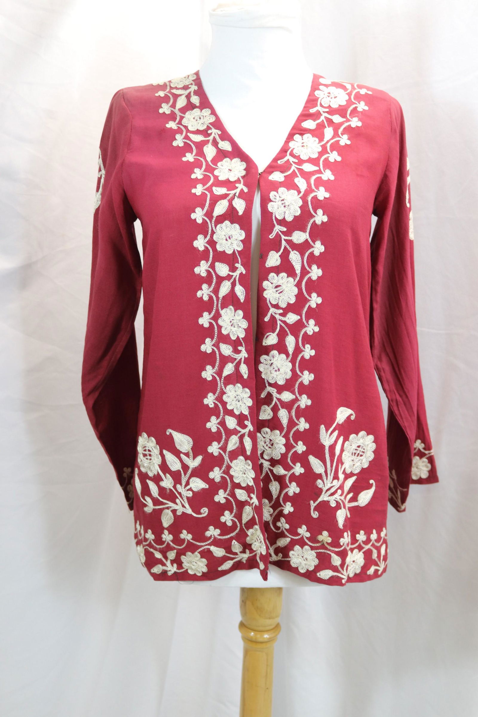 Vintage 1940's Burgundy Embroidered Top (1 of 12)