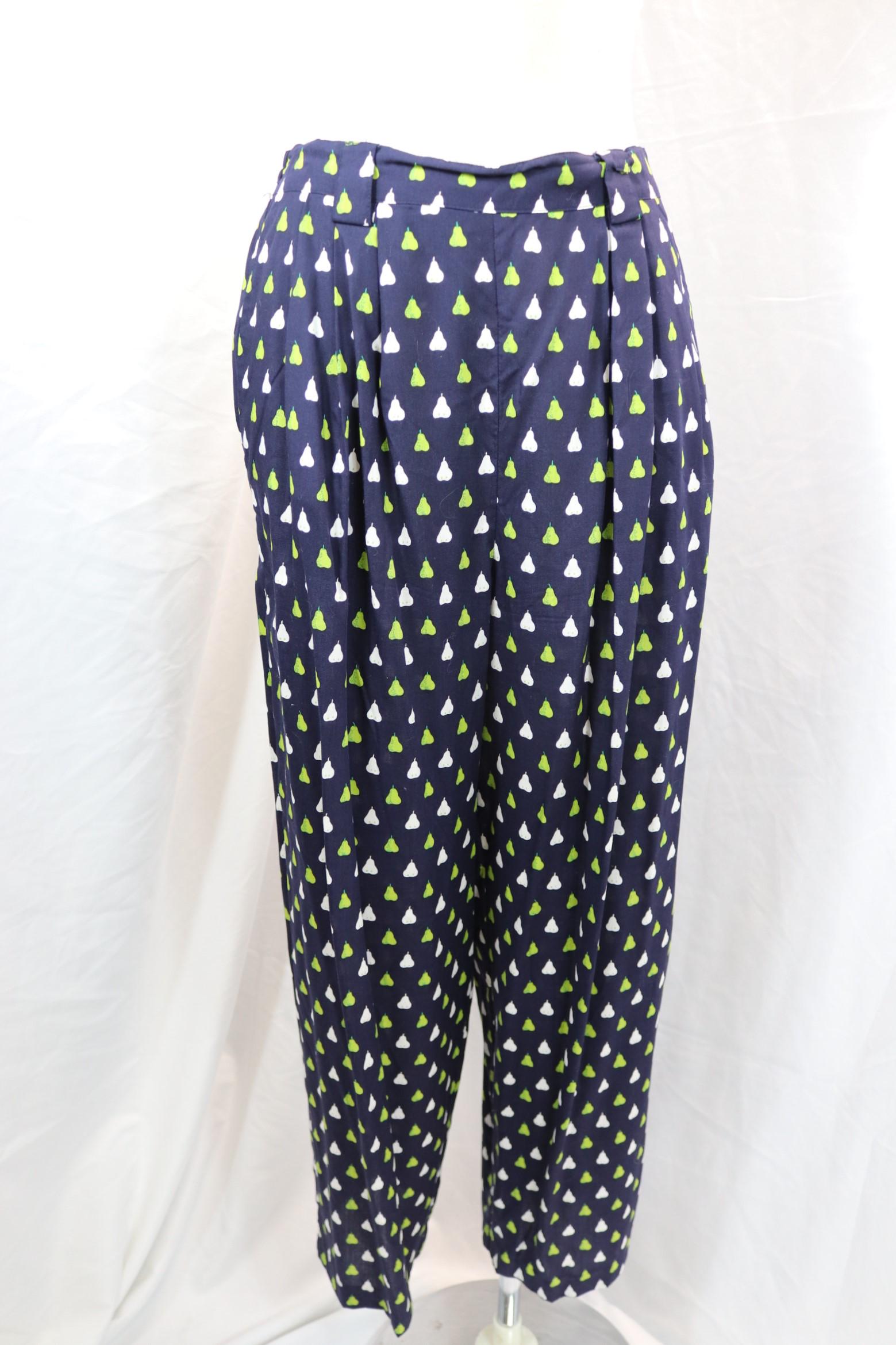 Vintage 1980's Esprit Pear Print High Waist Pants (1 of 5)