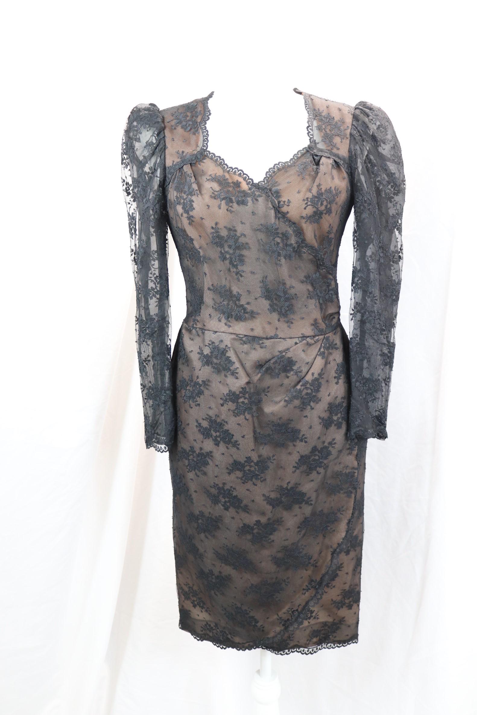 Vintage 1970's Victor Costa Lace Cocktail Dress (1 of 5)