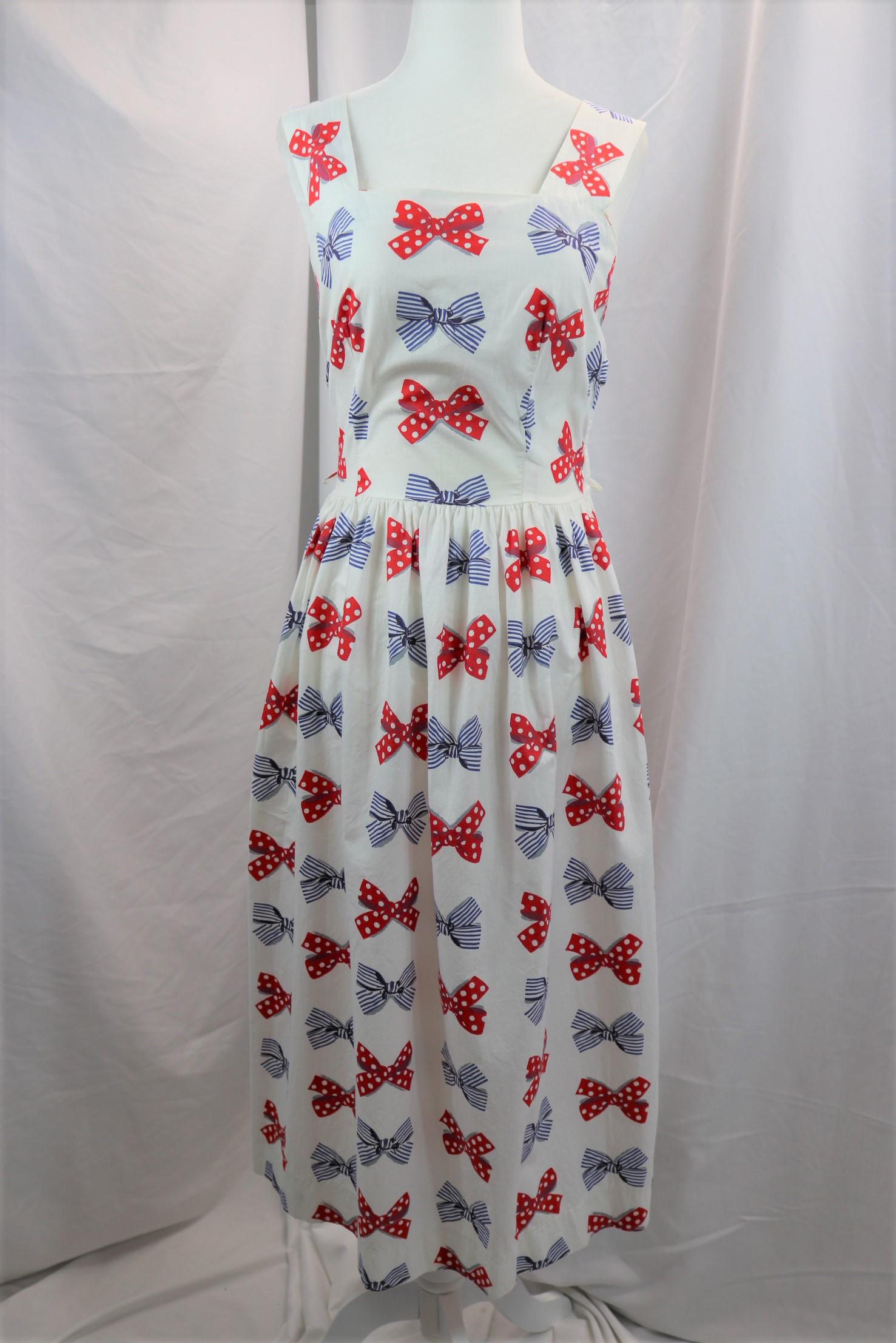 Vintage 1950's Cotton Bow Print Summer Dress (1 of 4)