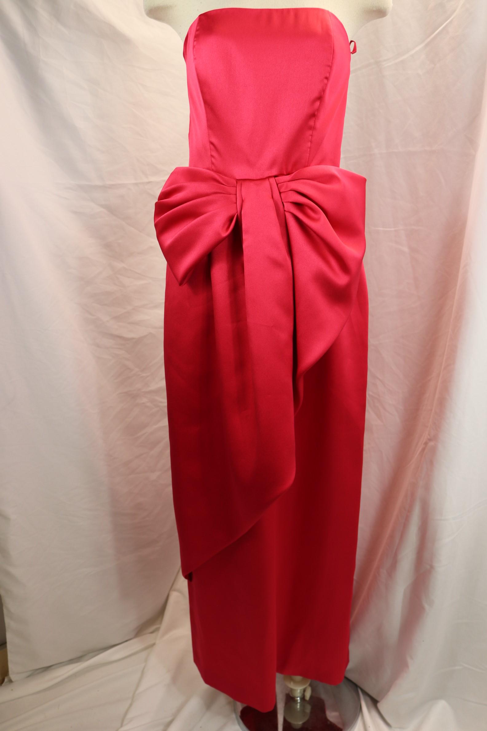 Vintage 1980's Victor Costa Red Strapless Gown (1 of 5)