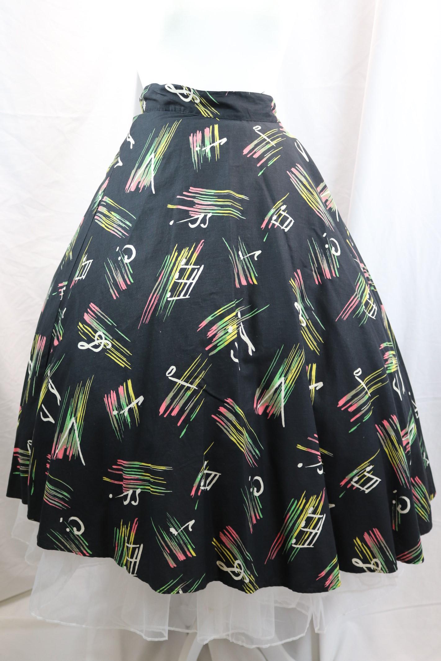 Vintage 1950's Novelty Print Cotton Circle Skirt (1 of 4)
