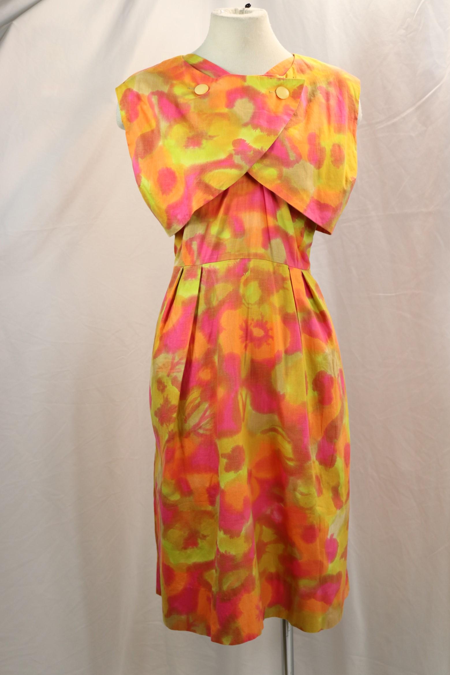 Vintage 1950's Dula Cotton Floral 2 Piece Dress Set (1 of 5)