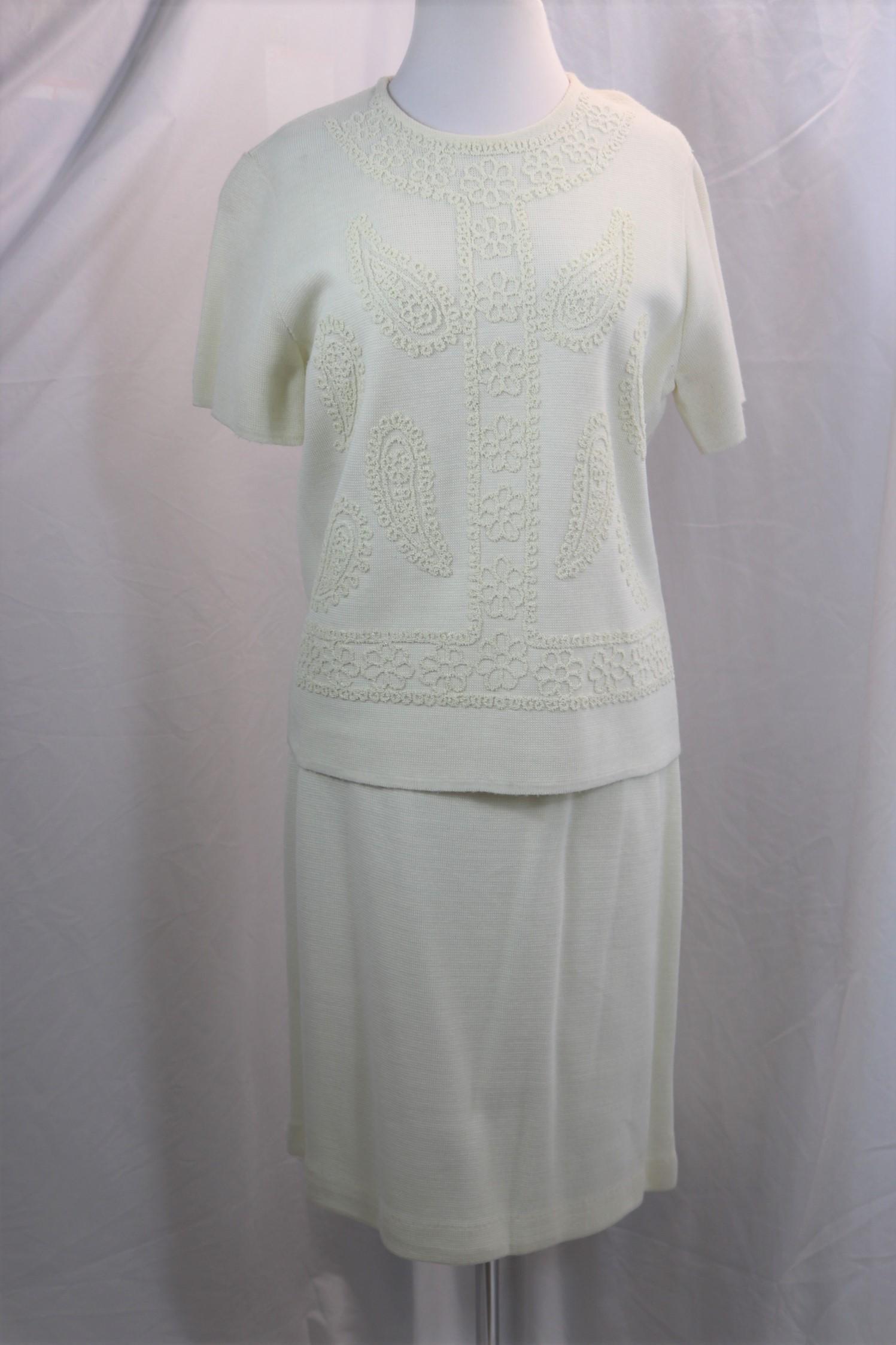 Vintage 1960's Fine Knits by Roger White Beaded Skirt Set (1 of 5)