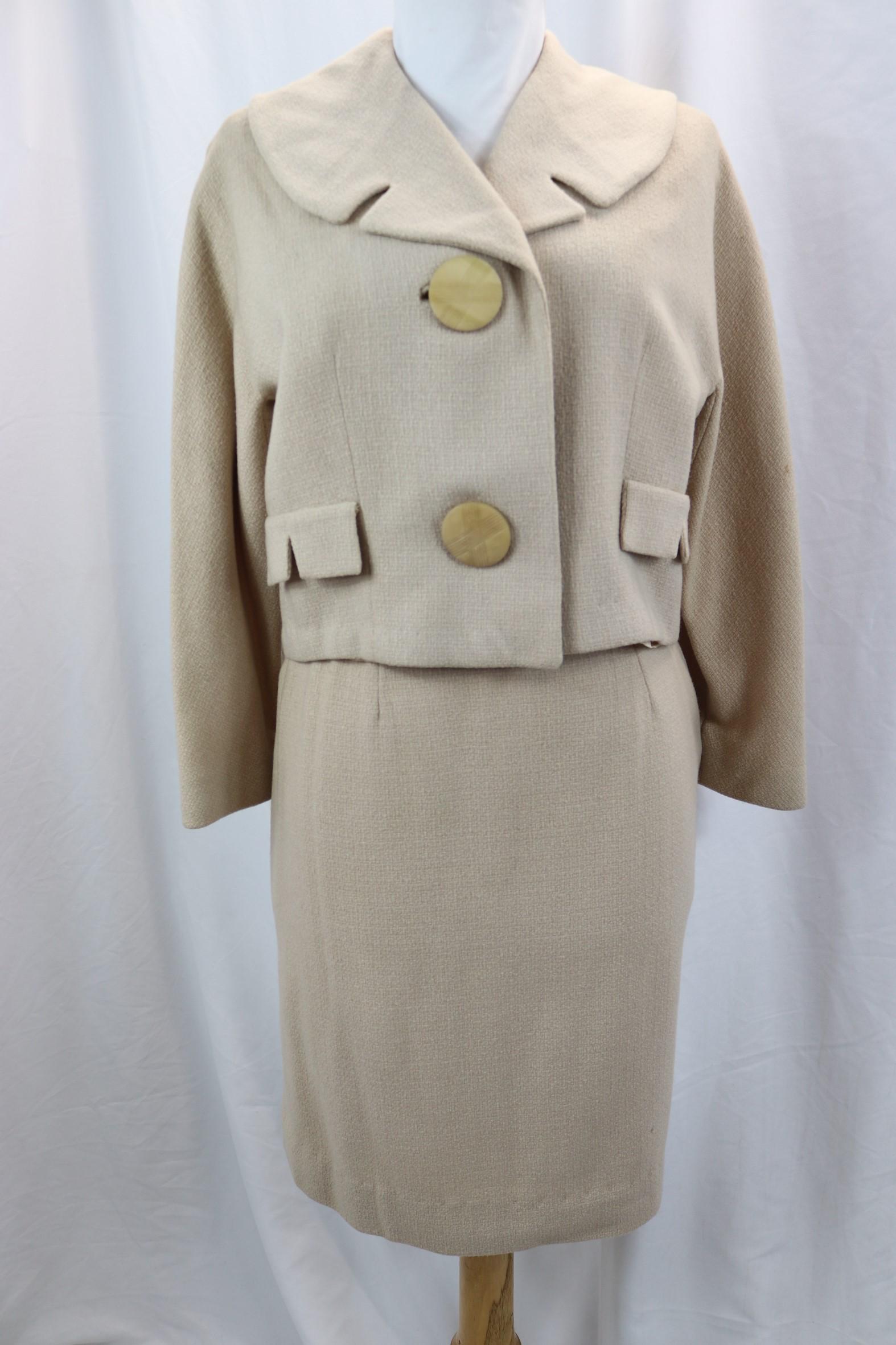 Vintage 1960's 2 Piece Wool Skirt and Jacket Set (1 of 6)
