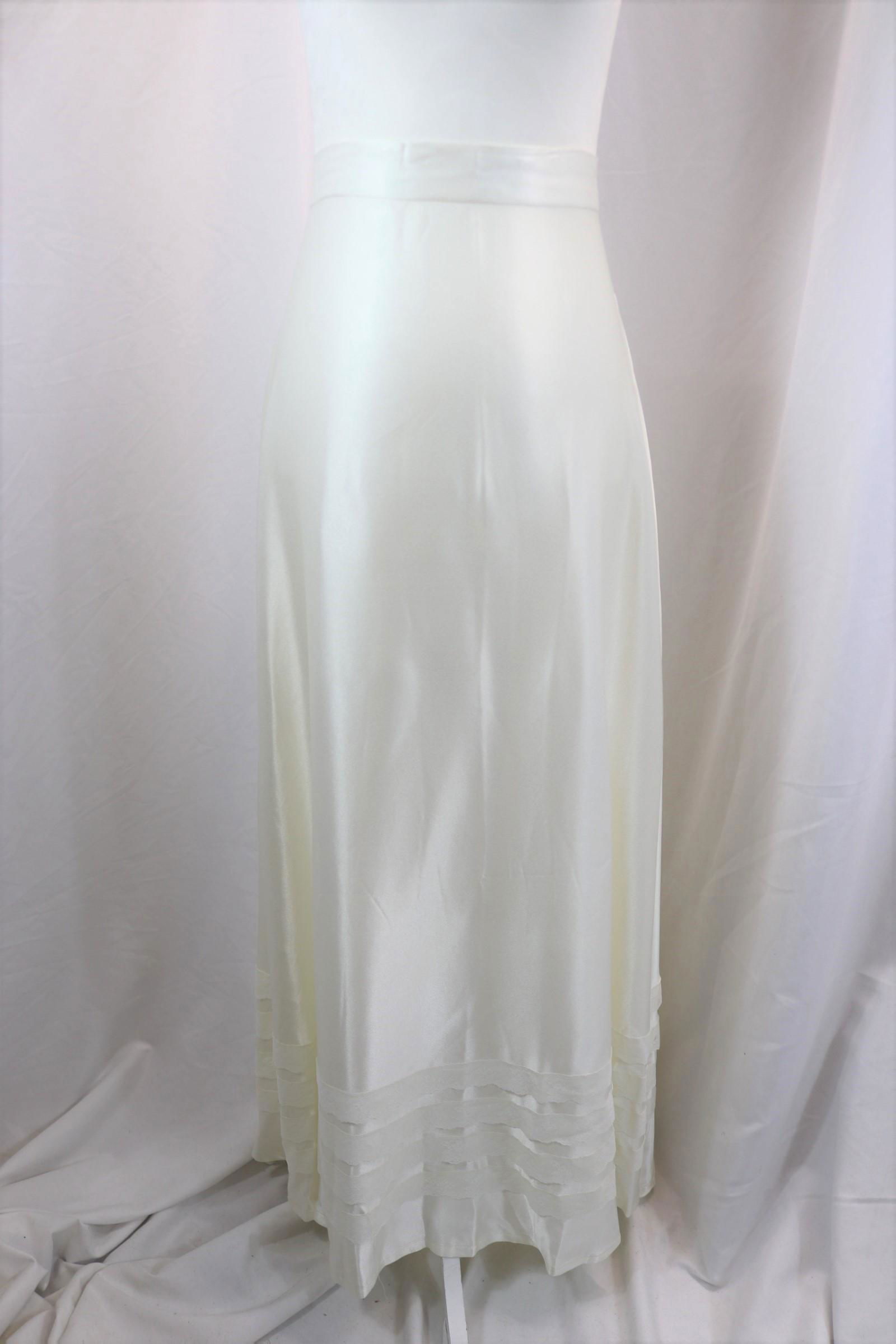 Vintage white satin wedding skirt (1 of 5)