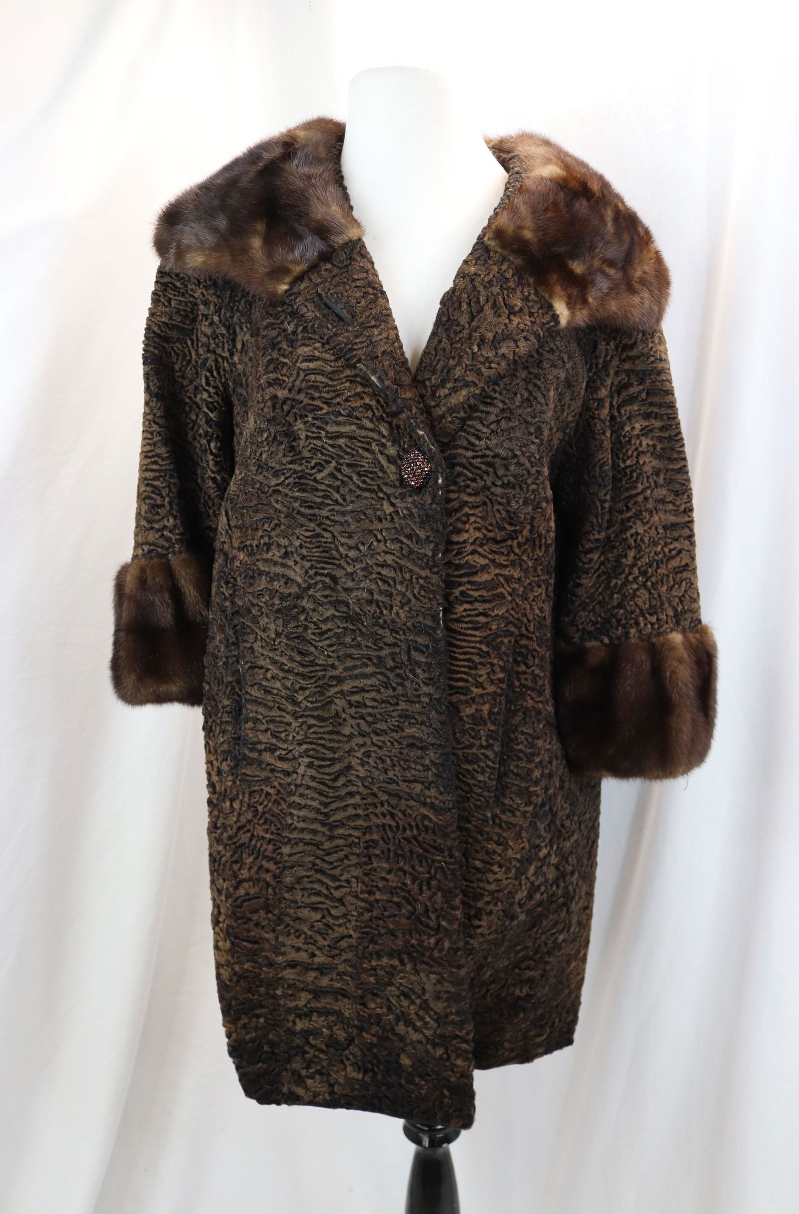 Vintage 1950's mink and Persian lamb coat Arctic Fur Shop: approx. 38 bust 40 waist somewhat stiff otherwise good condition see photos