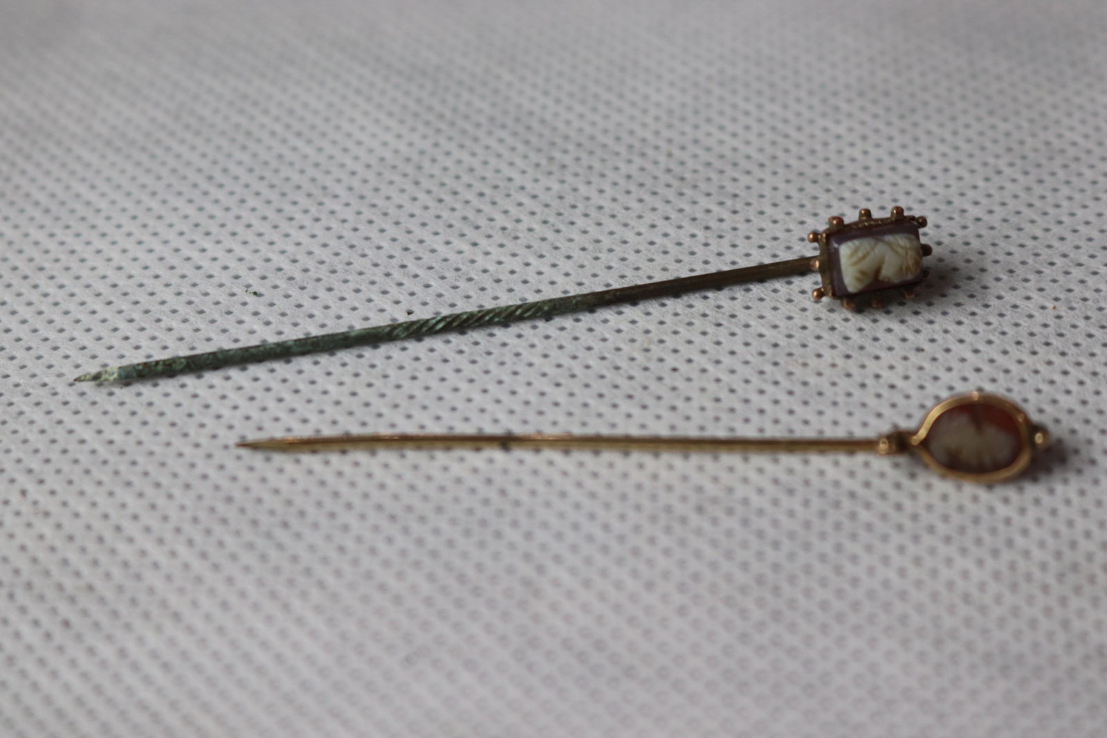 Antique Carved Cameo Stick Pins (1 of 3)