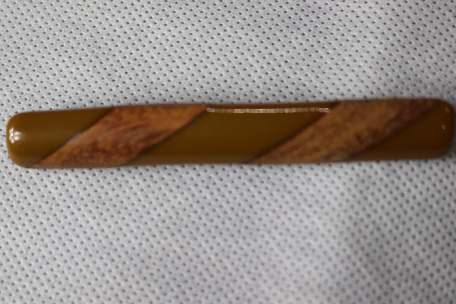 Vintage Rare Bakelite & Wood Bar Style Brooch (1 of 7)