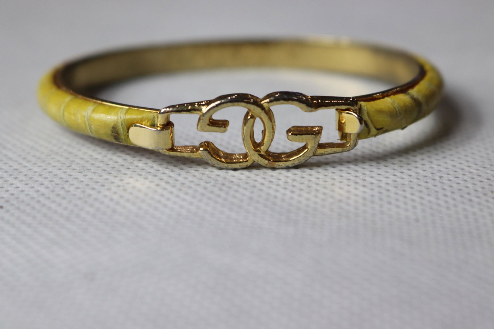 Vintage Gucci Double G Leather Bracelet marked Florence (1 of 5)