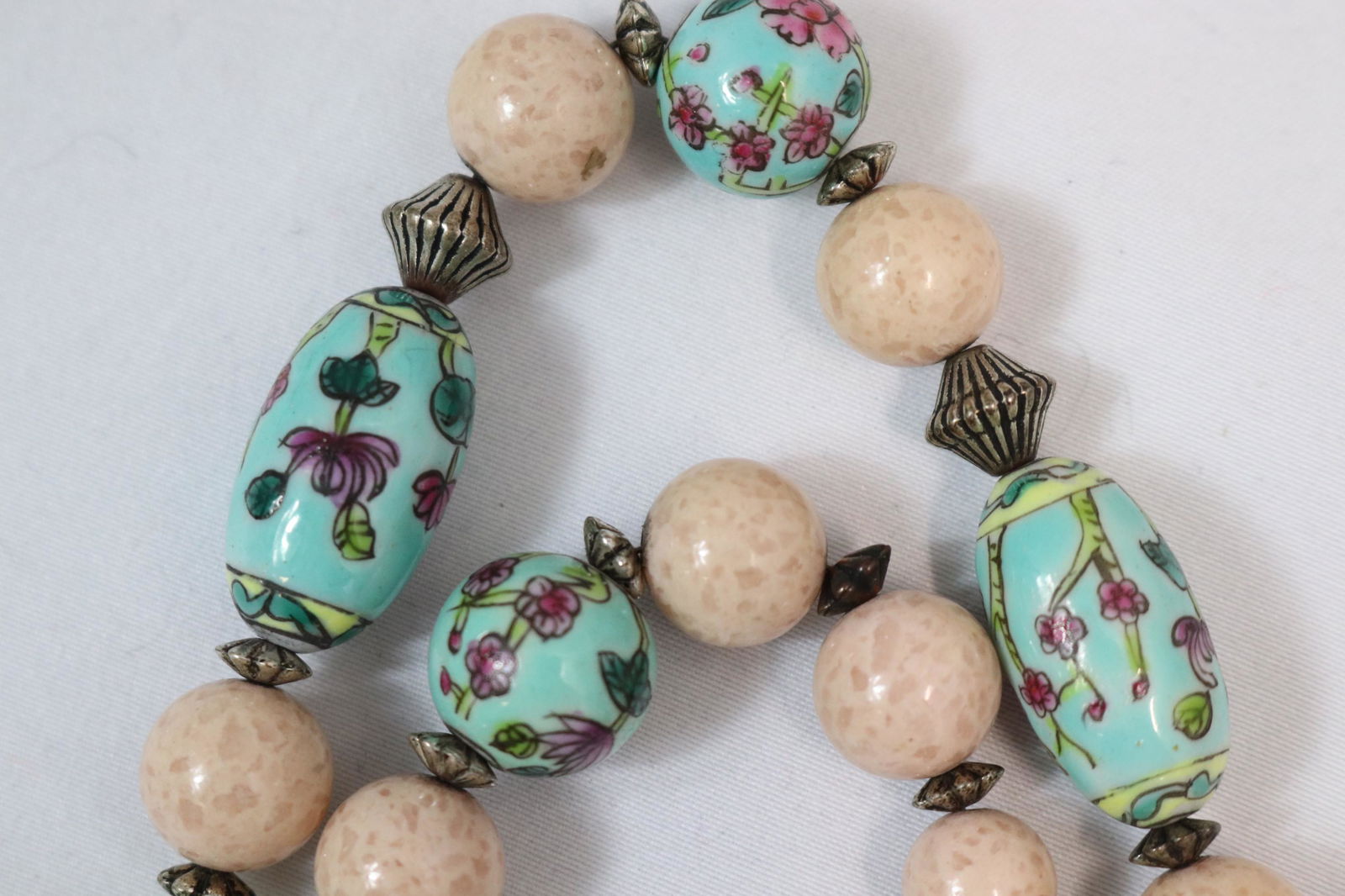 Vintage Asian Hand Painted, Jade & Stone Beads (1 of 7)