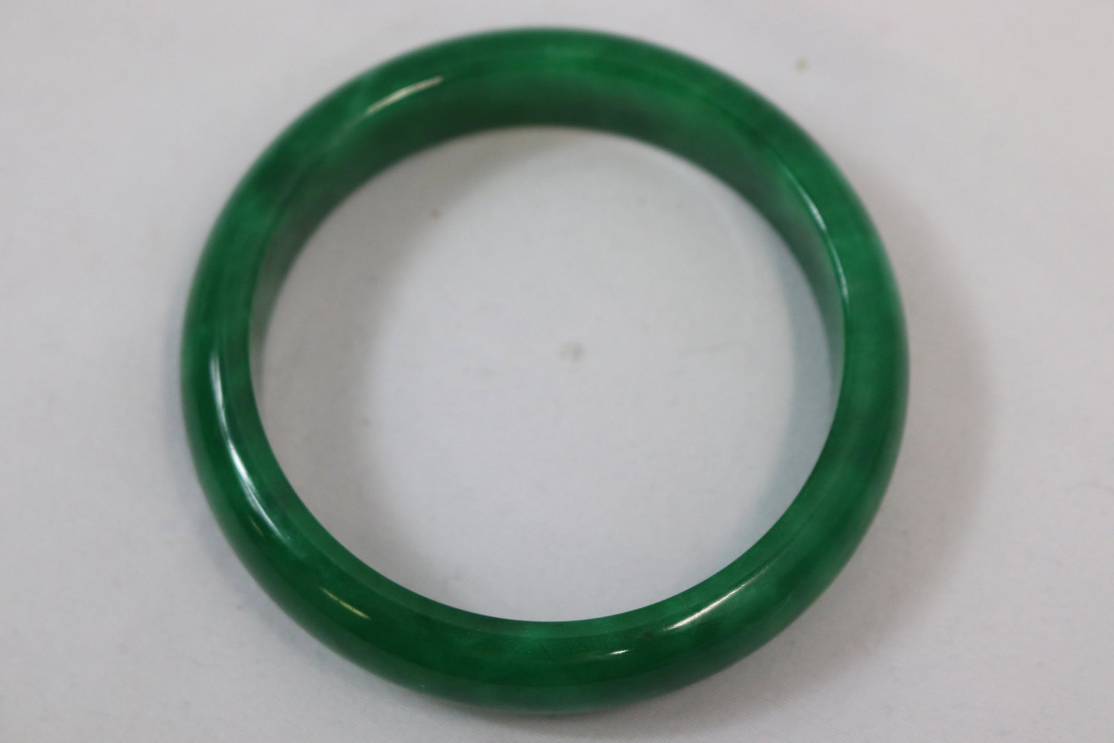 Vintage Dark Green Jade Bracelet: approx. 3 inch opening