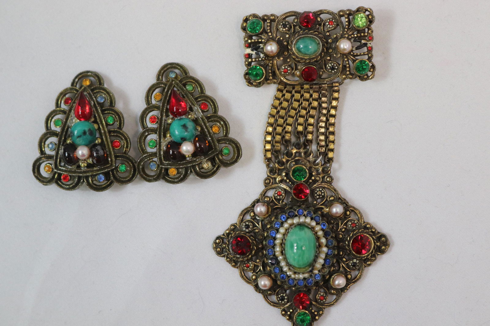 Antique Austro Hungarian Brooch & Shoe Clip Set (1 of 5)