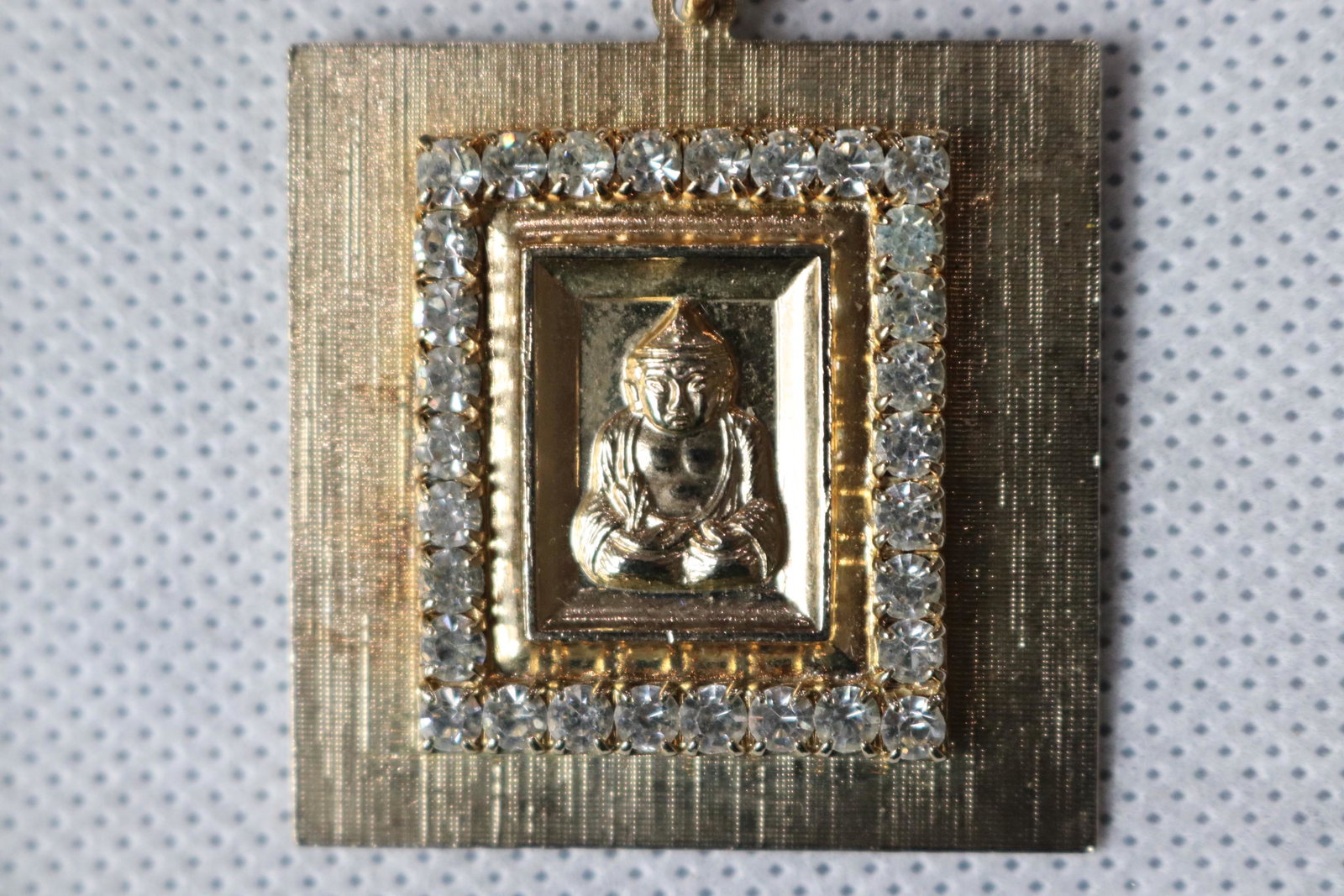 Vintage Buddha Necklace & Tennis Bracelet: approx. 7 inch bracelet and 1 1/2 inch pendant