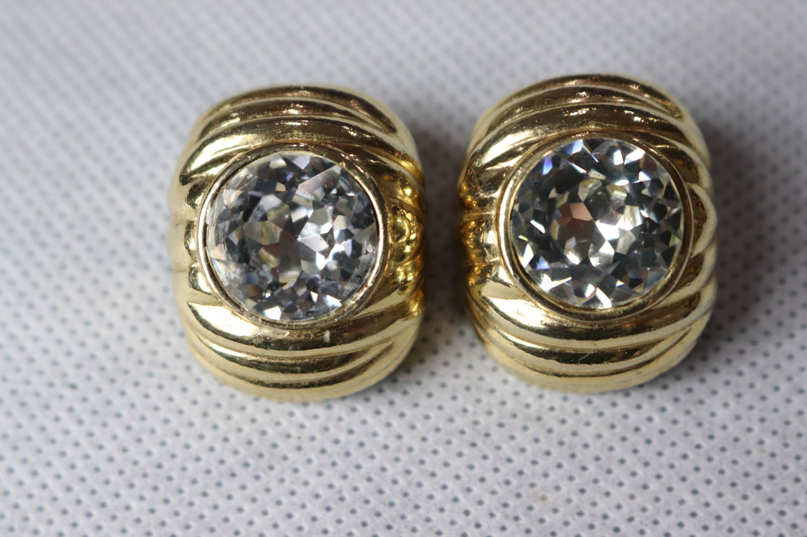 Vintage Signed Ciner Rhinestone Earrings (1 of 2)
