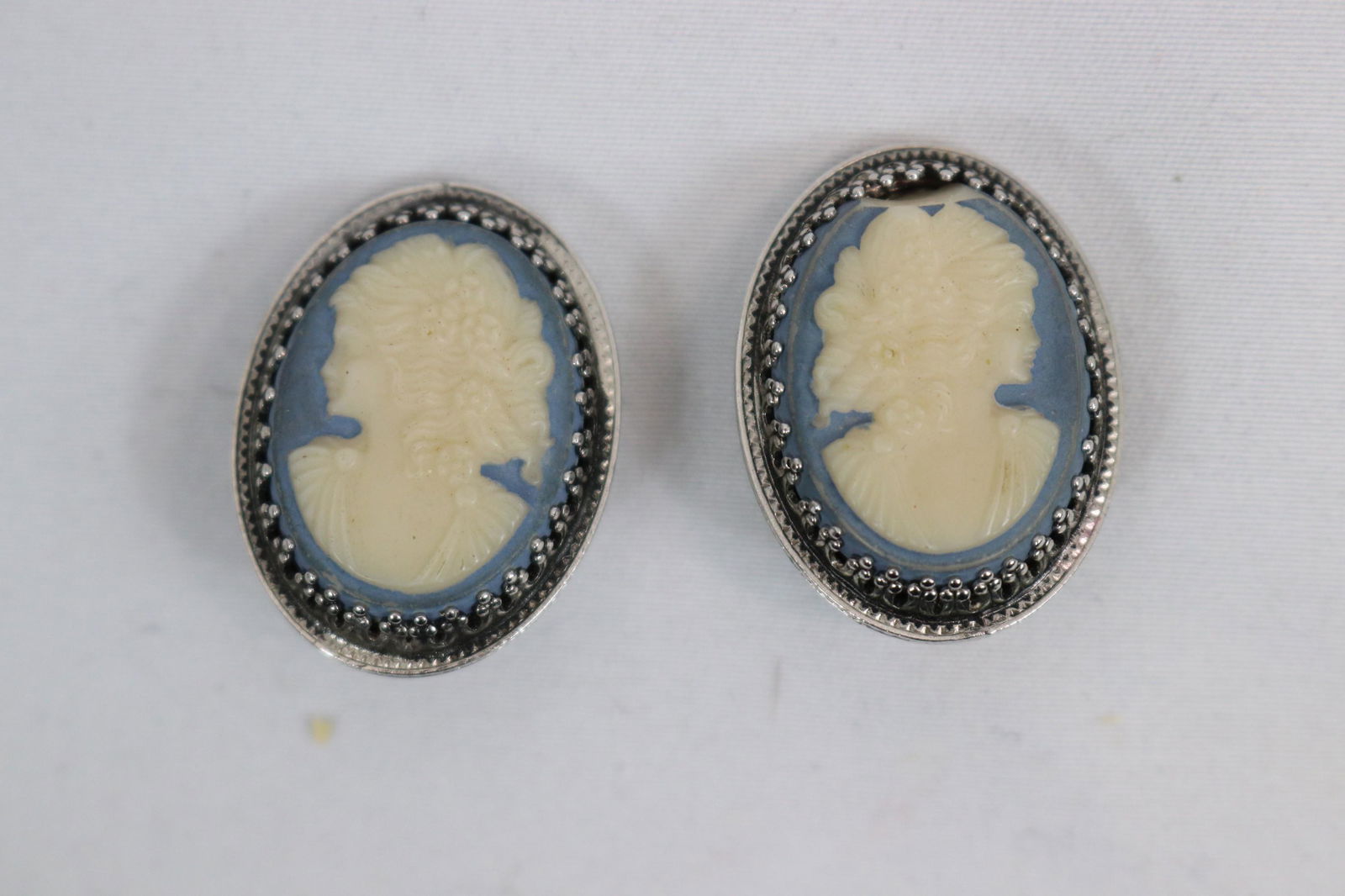 Vintage Whiting & Davis Cameo Earrings (1 of 3)