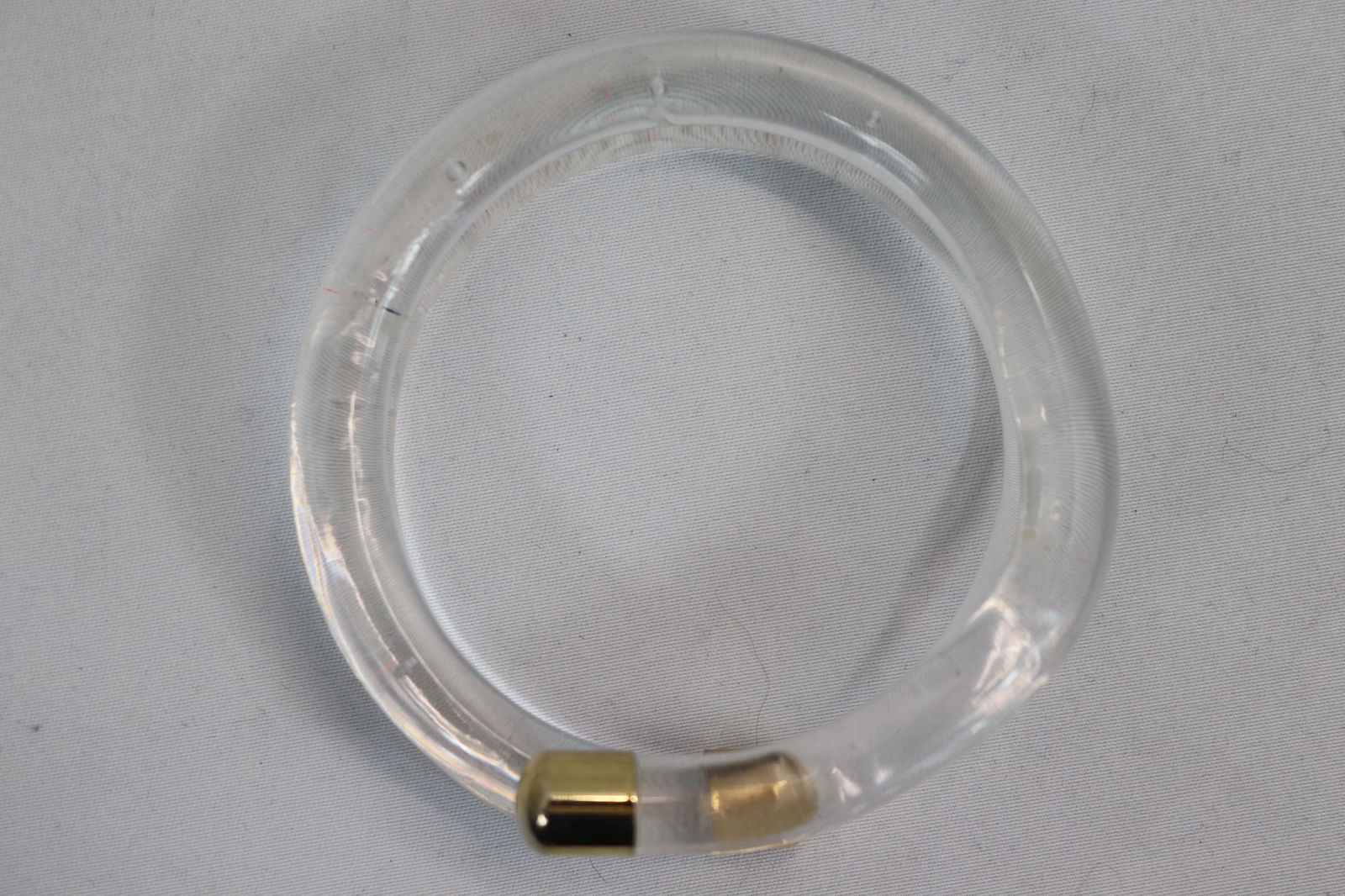 Vintage Lucite Bangle Bracelet with Gold Tone Ends (1 of 3)