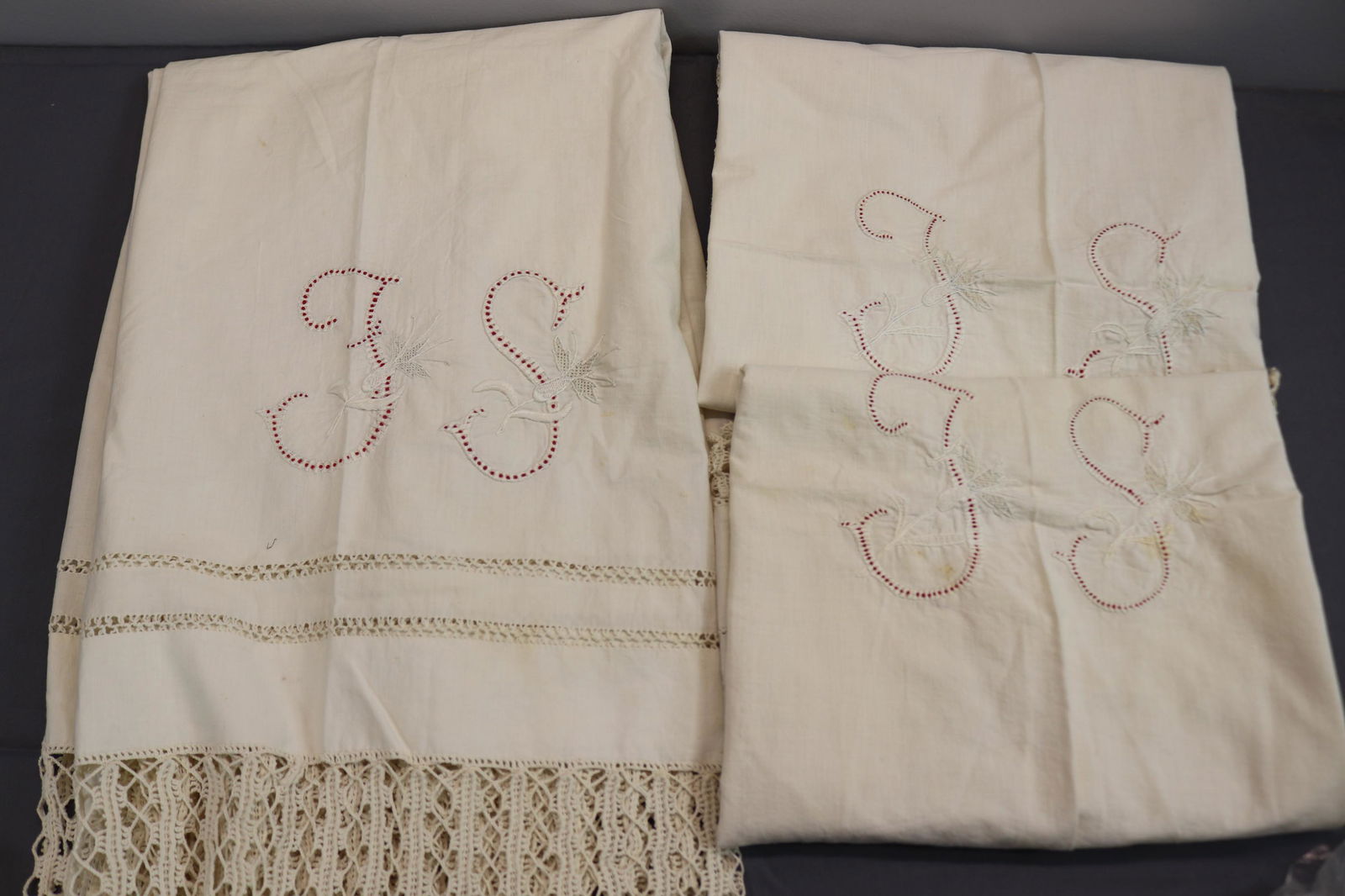 Set of Antique Monogrammed Pillow Covers (1 of 14)