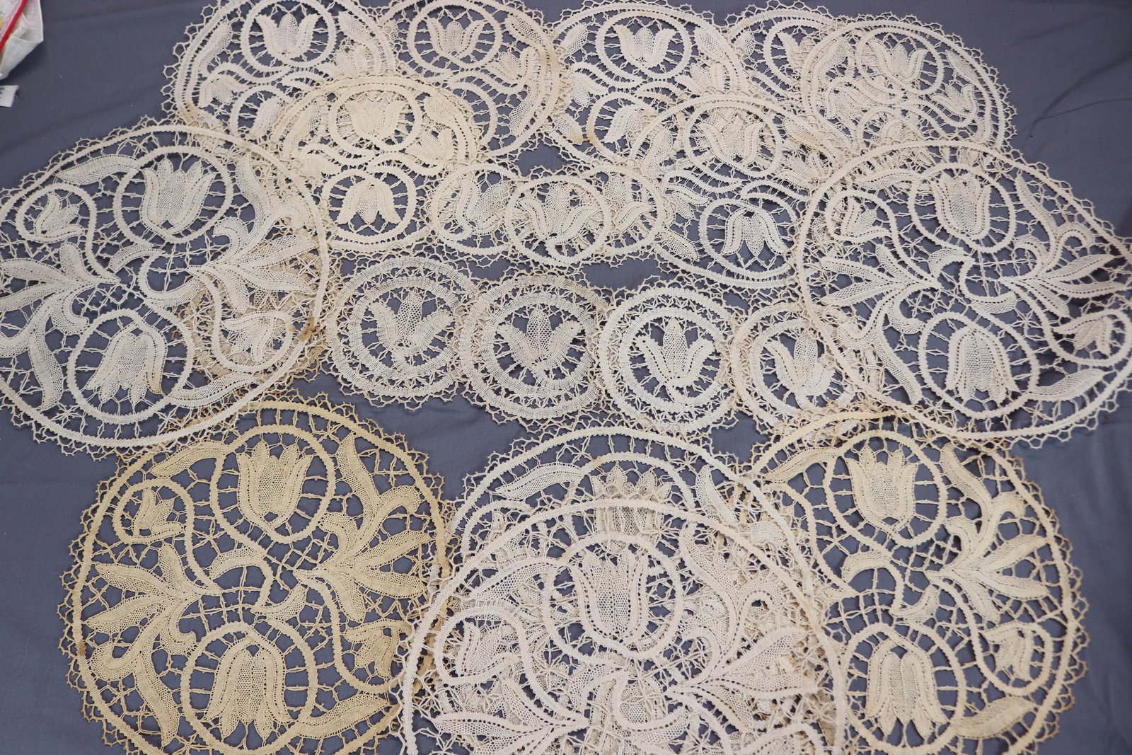Lot of 21 Antique Tape Lace Doilies (1 of 3)