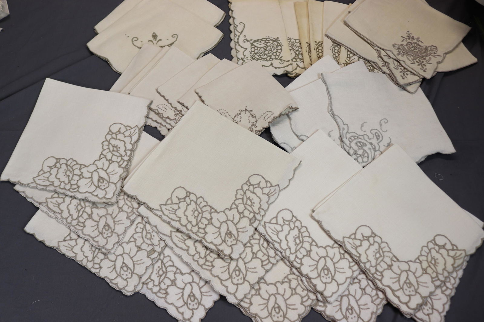 Lot of Vintage Napkin Sets: set of 12, 2 set's of 6, 2 set's of 3, and set of 2