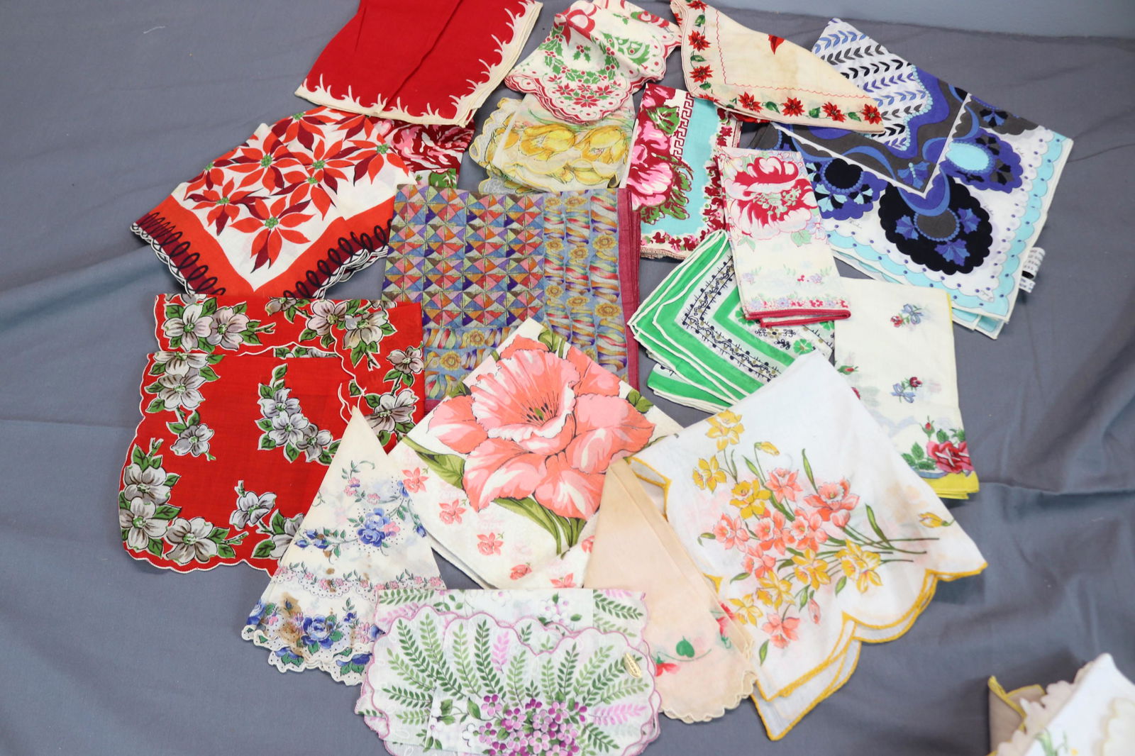 Lot of 18 Vintage Printed Hankies, some Old Store Stock (1 of 11)