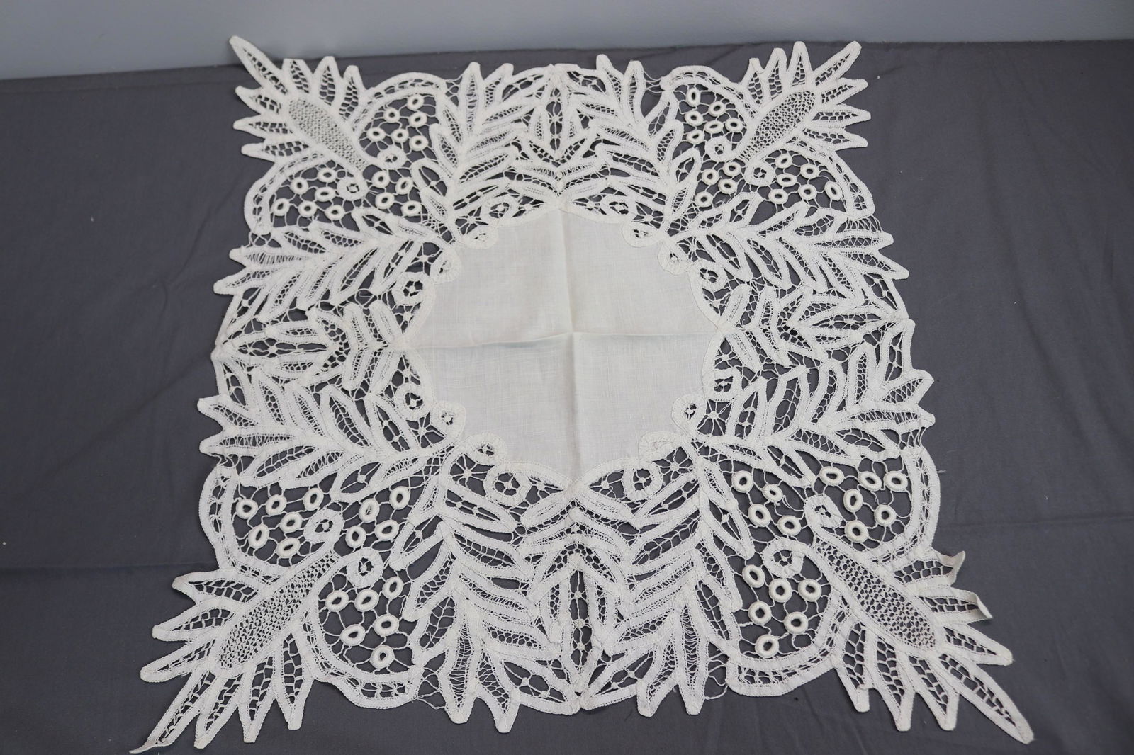 Vintage White Tape Lace Table Topper (1 of 3)