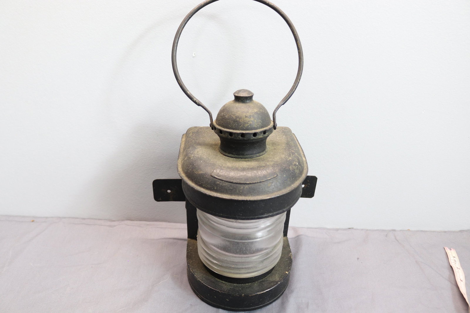 Antique Masthead Nautical Bow Light with Original Glass: approx. 10 1/2 inches tall, see photo's