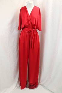 Vintage 1970/80's Young Edwardian by Arpeja Red Jumpsuit: approx. 40 bust, 32 adjustable waist, good condition, see photo's