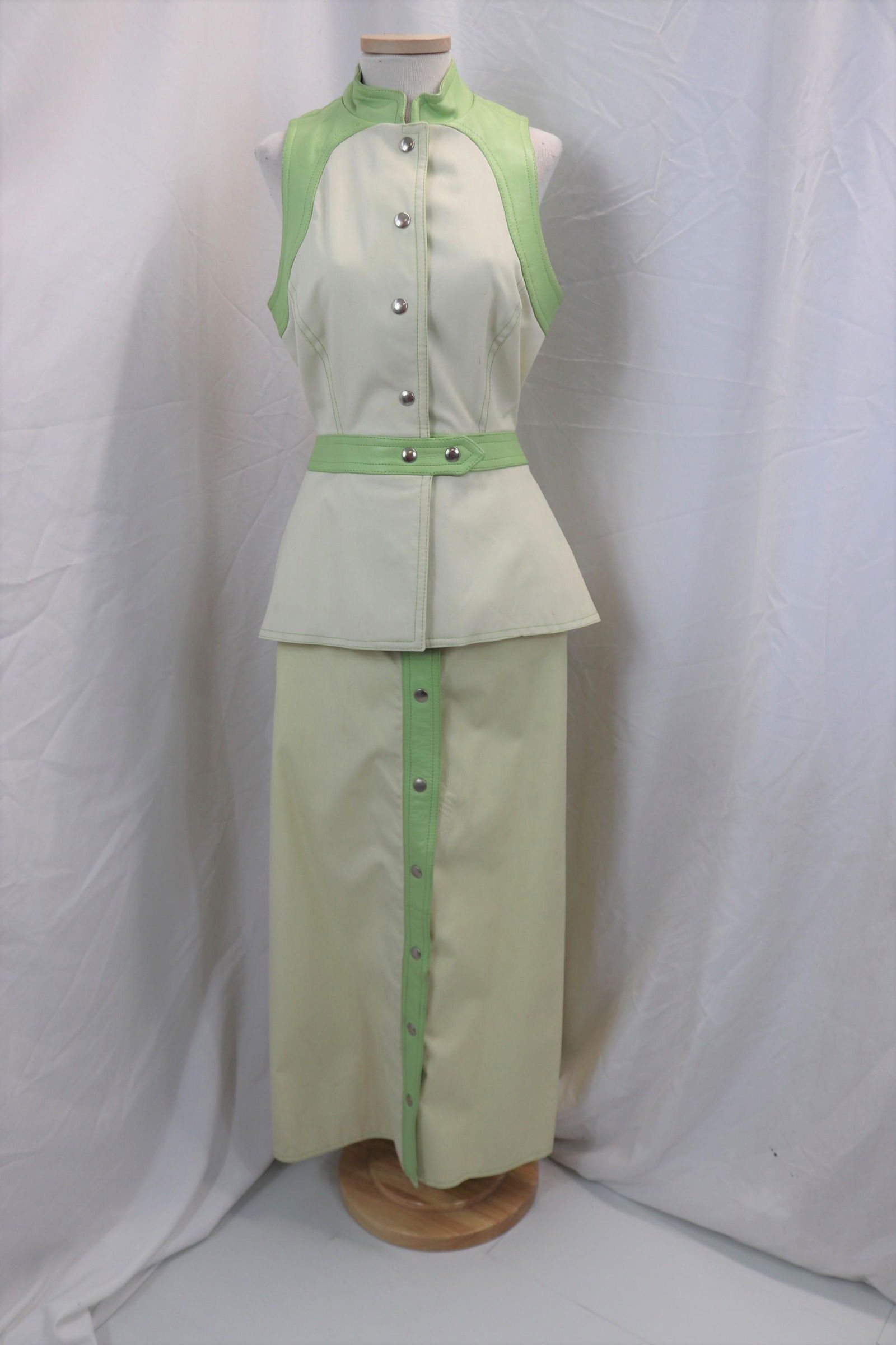 Vintage 1970's Sant Anselo for Samuel Robert Leather Jacket Skirt Set (1 of 8)
