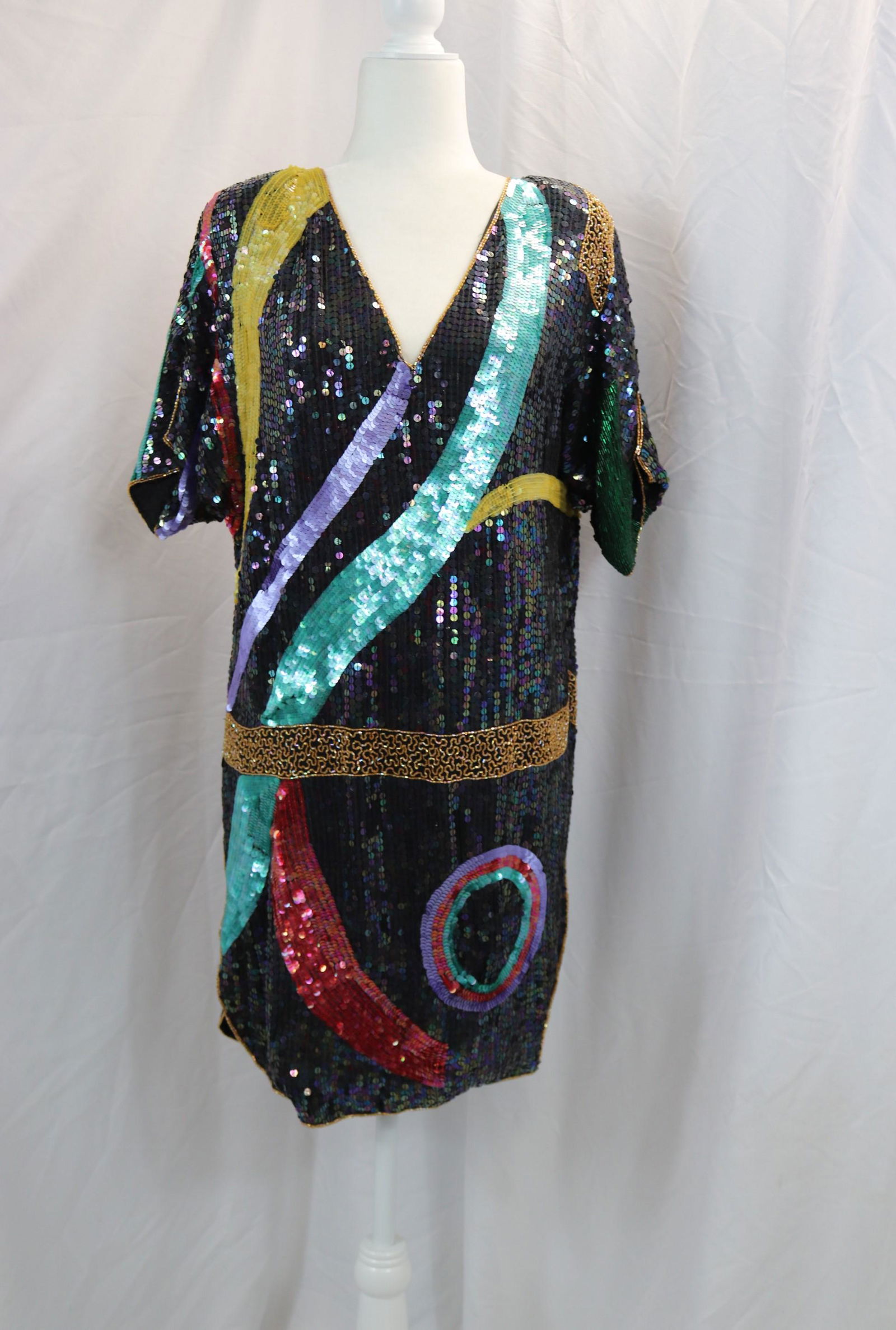 Vintage 1980's Fully Sequin Mini Dress (1 of 4)