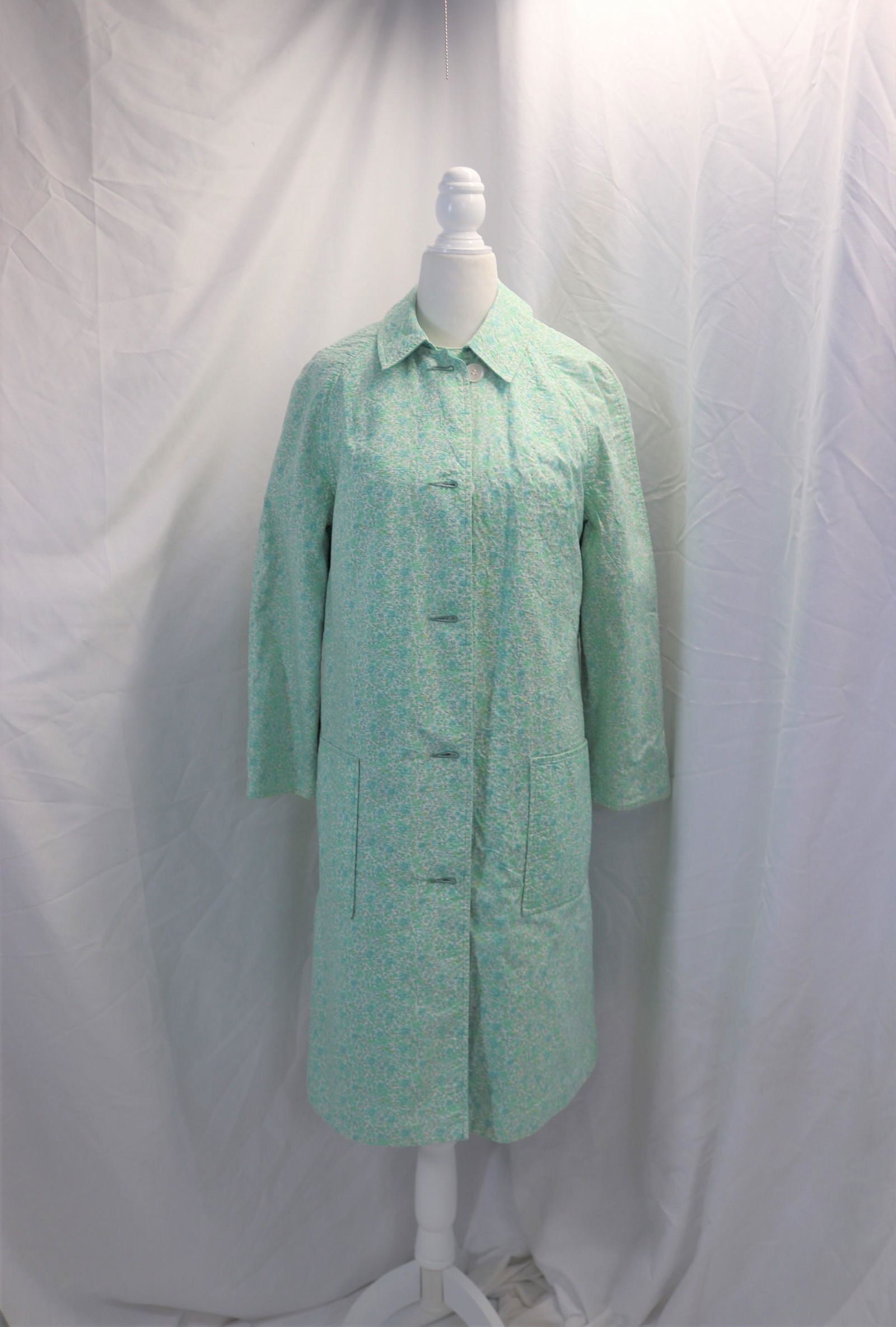 Vintage 1960's John Meyer Calico Floral Green Reversible Coat & Dress Set (1 of 8)
