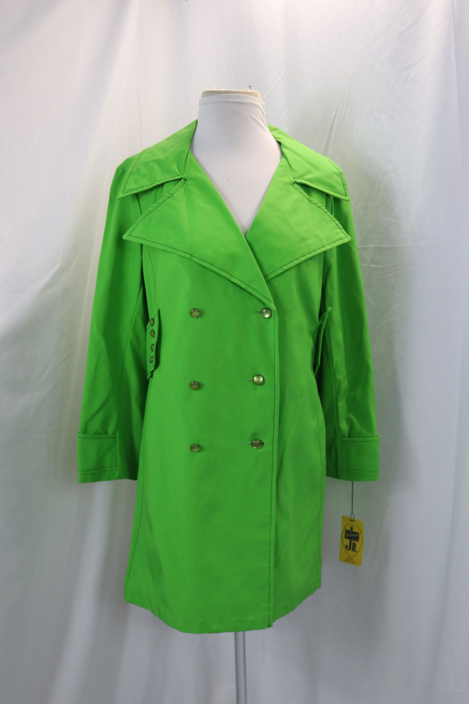 vintage 1970's Debutogs green raincoat, old store stock (1 of 13)