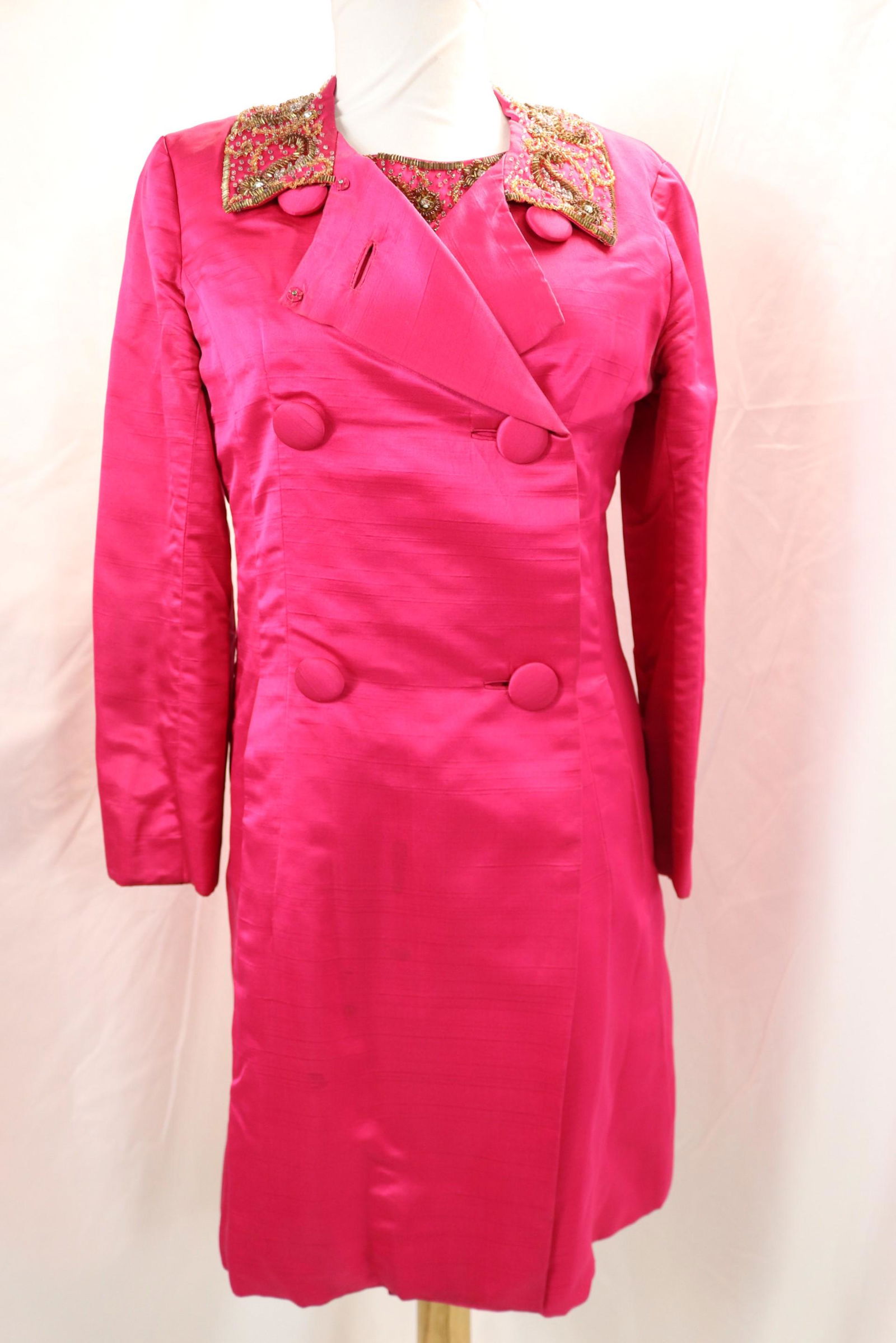 vintage 1960's Malcolm Starr 2 piece hot piece silk & beaded dress set (1 of 14)