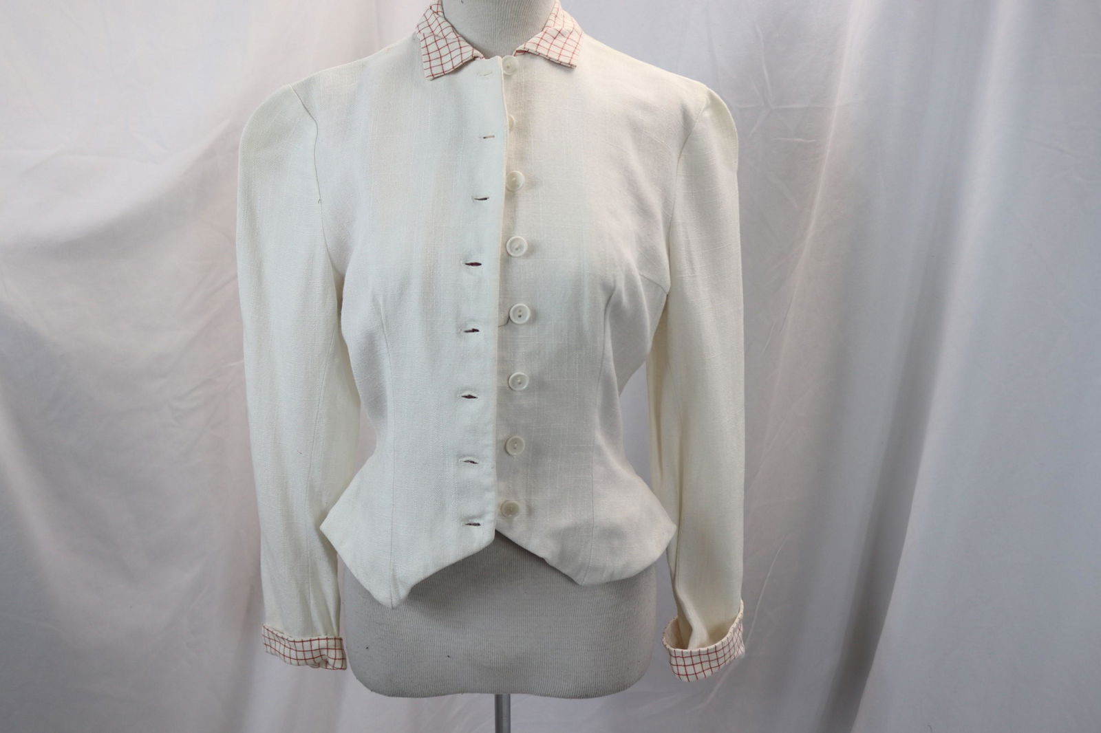 vintage 1940's Jack Rose red & white vest & cropped jacket (1 of 10)