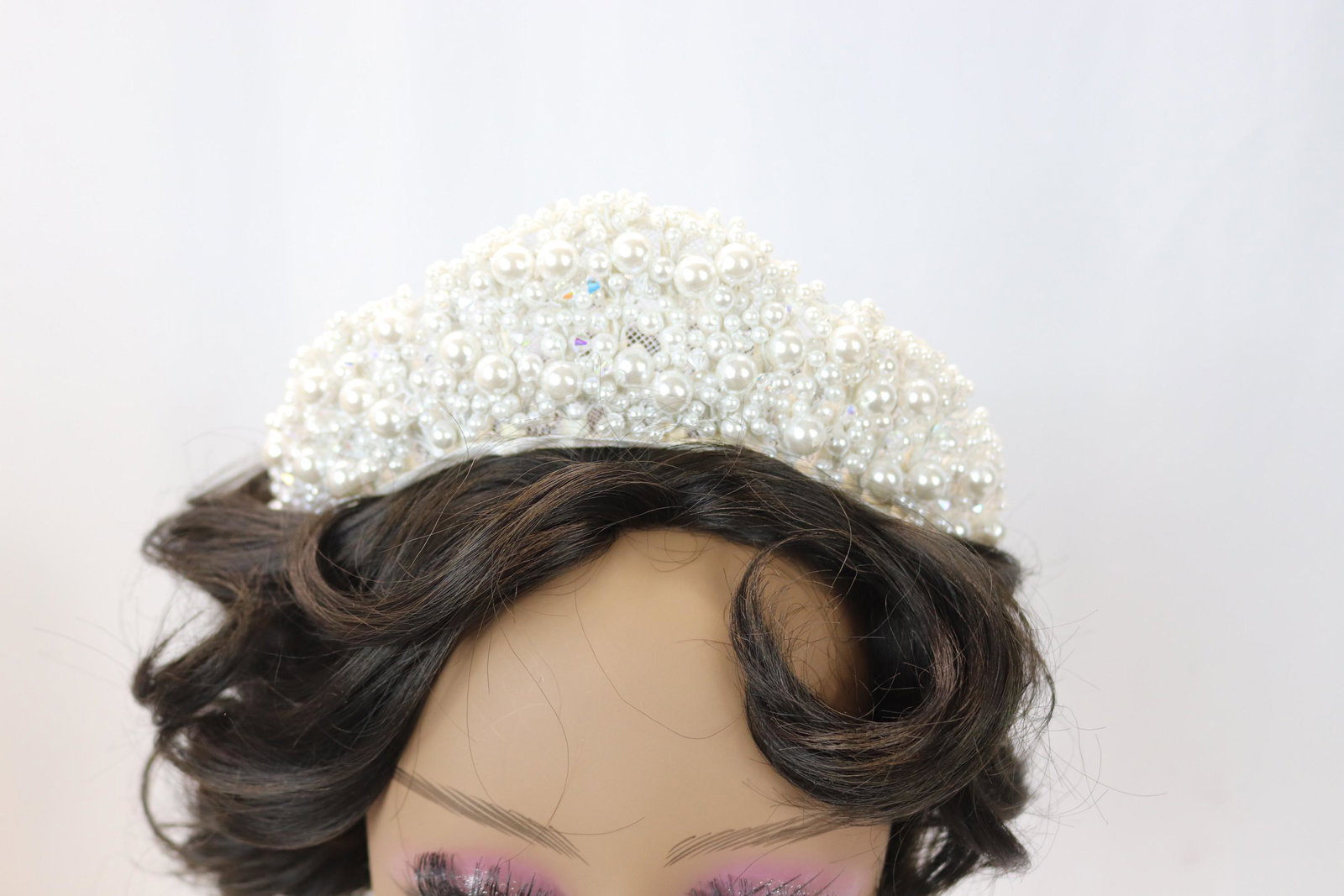 Old Store Stock Beaded & Crystal Wedding Tiara (1 of 7)
