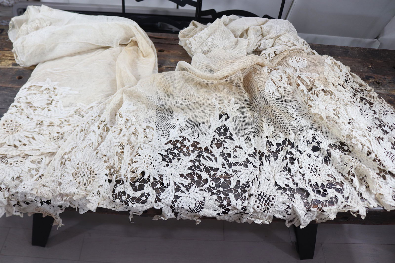 Antique Tambour/Tape Lace Curtain Panels (1 of 20)