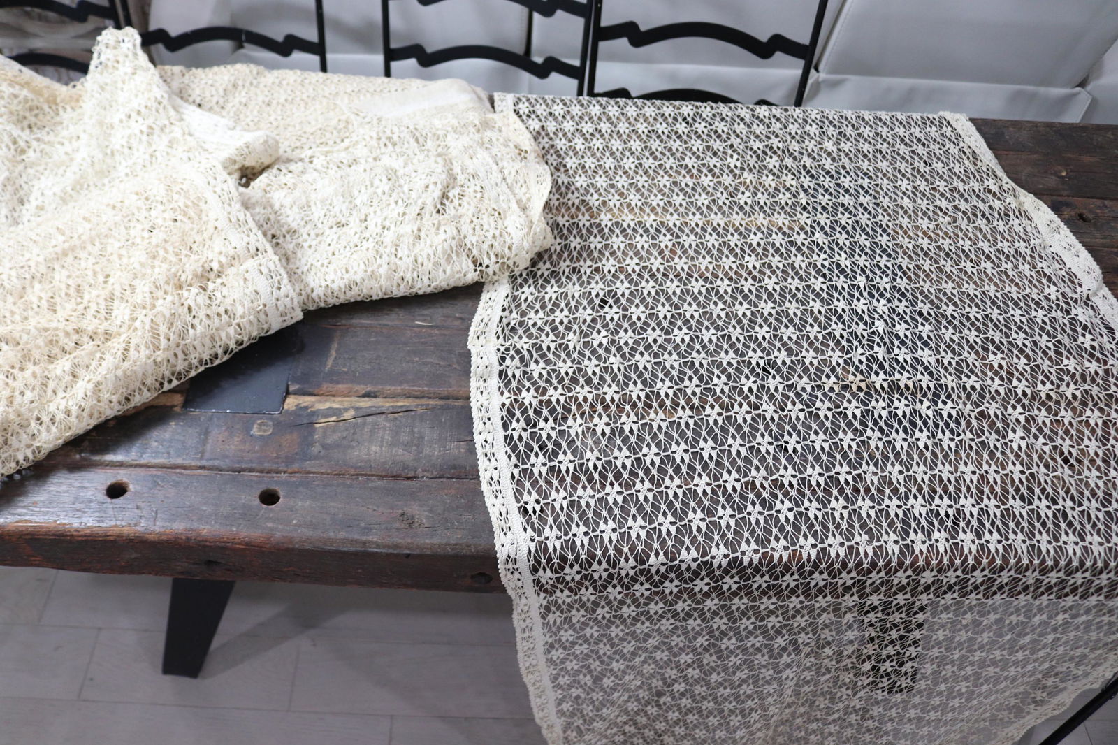 Lot of 6 Vintage Needle Lace Curtain Panels (1 of 14)