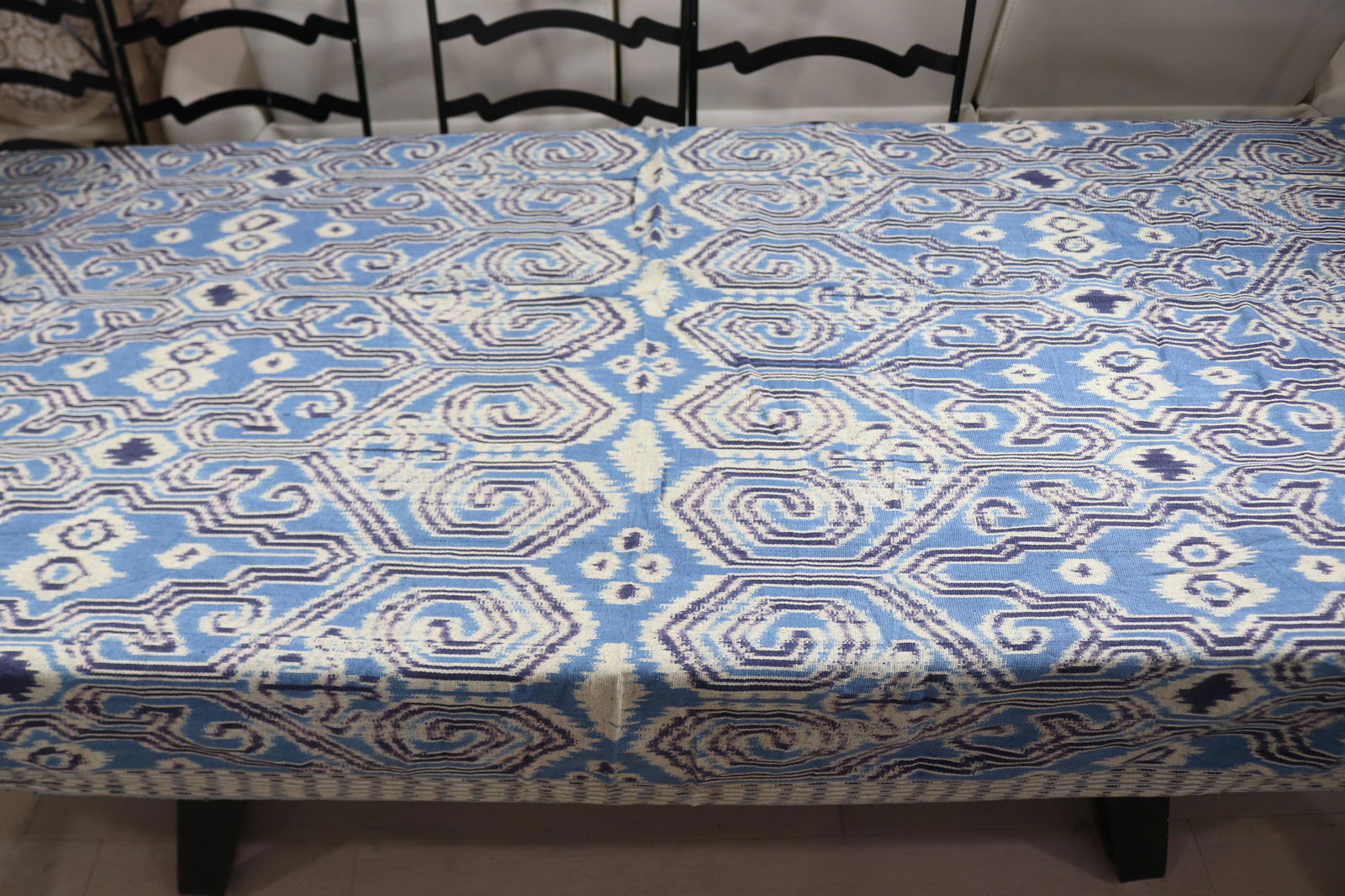 Vintage Southeast Asian Woven Blue & White Shoulder Cloth (1 of 4)