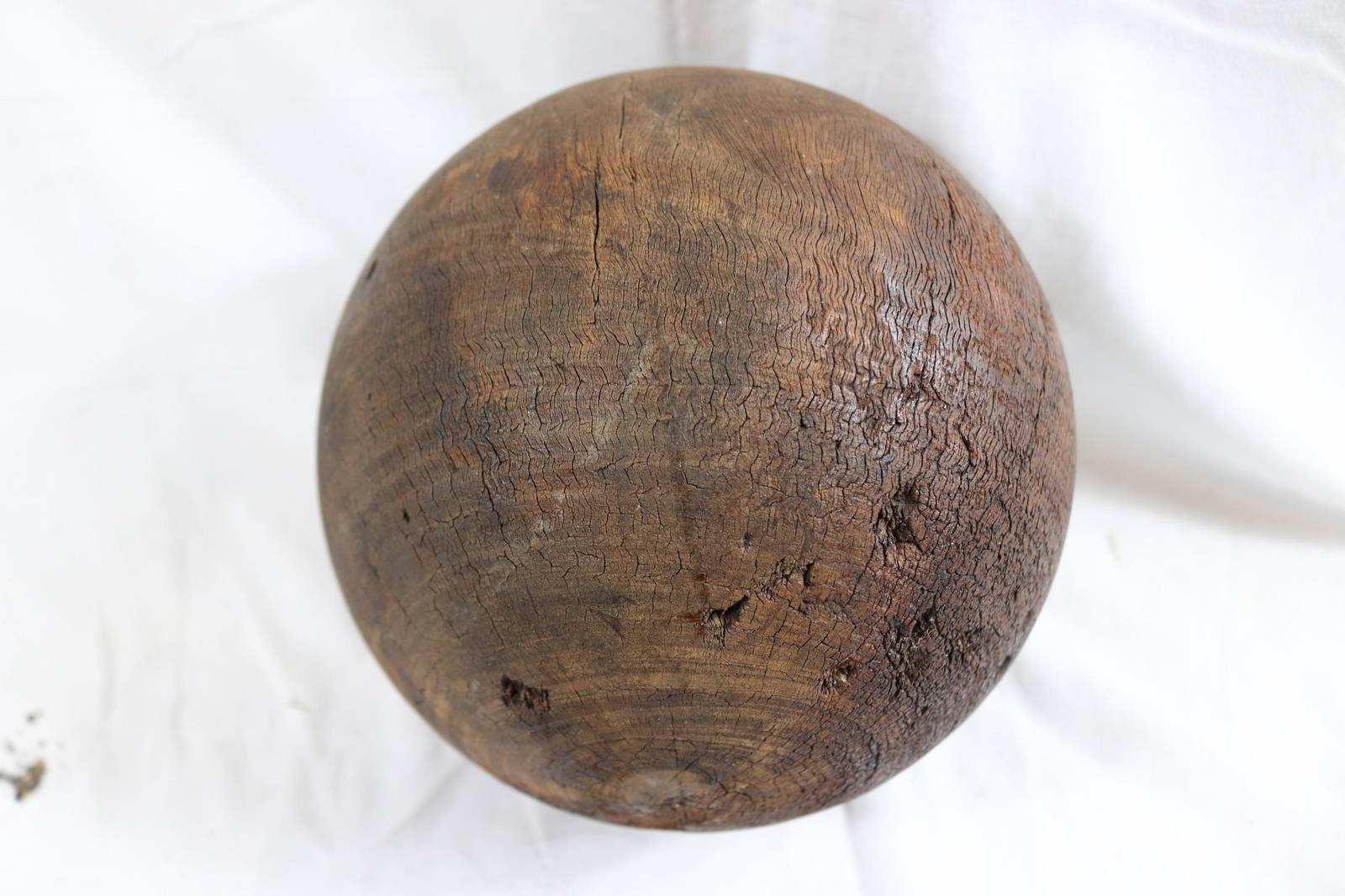 Antique Rare Lignum Vitae Wood Bowling Ball, Holes Never Drilled Auction