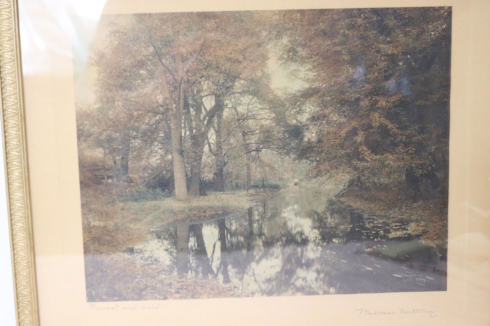 Wallace Nutting "Russet and Gold" Hand Colored Photo: PLEASE LOOK AT PHOTO'S FOR ANY DAMAGES AND MEASUREMENTS