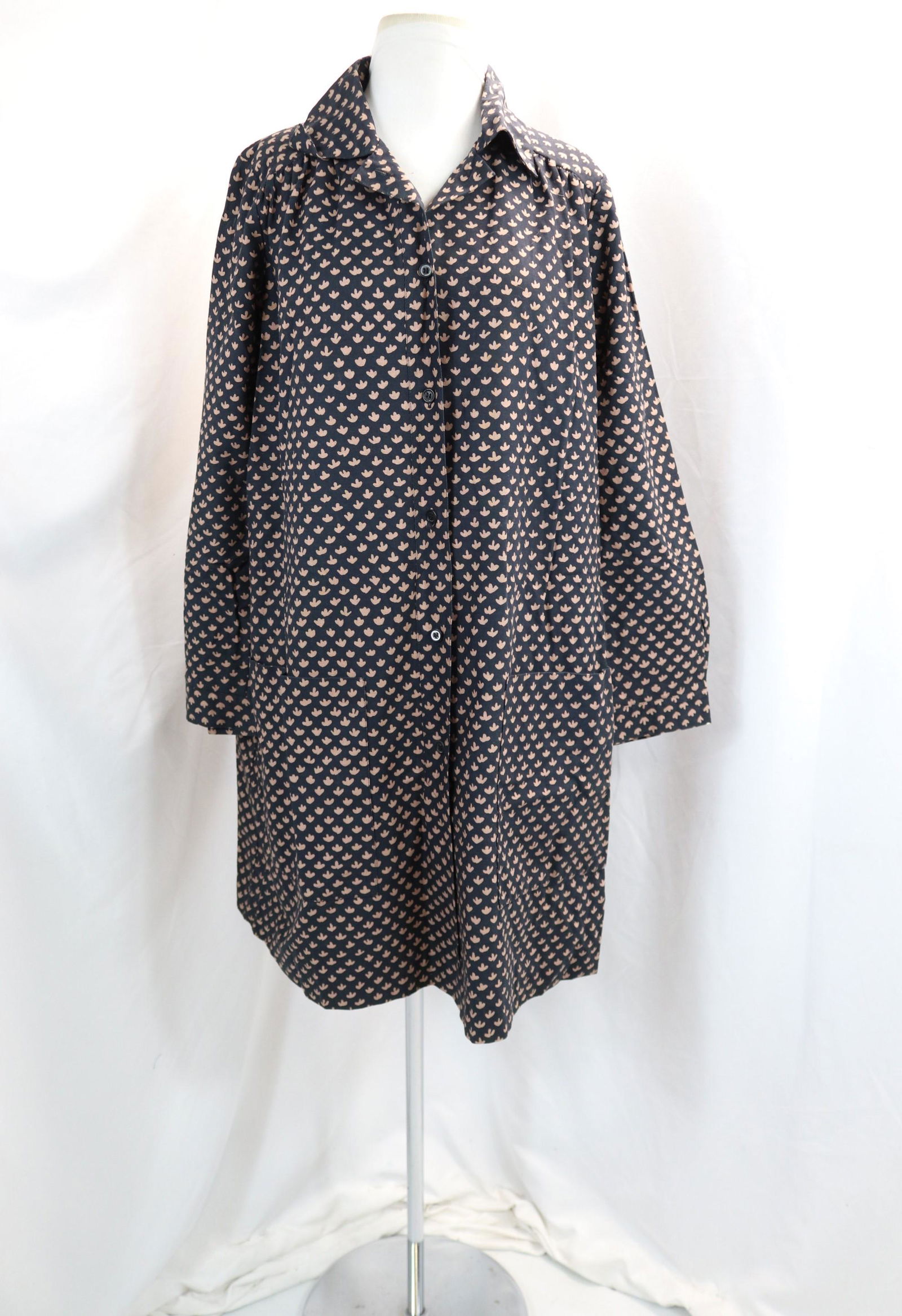 Vintage 1968 Marimekko Research Design Black & Brown Cotton Smock Coat (1 of 8)