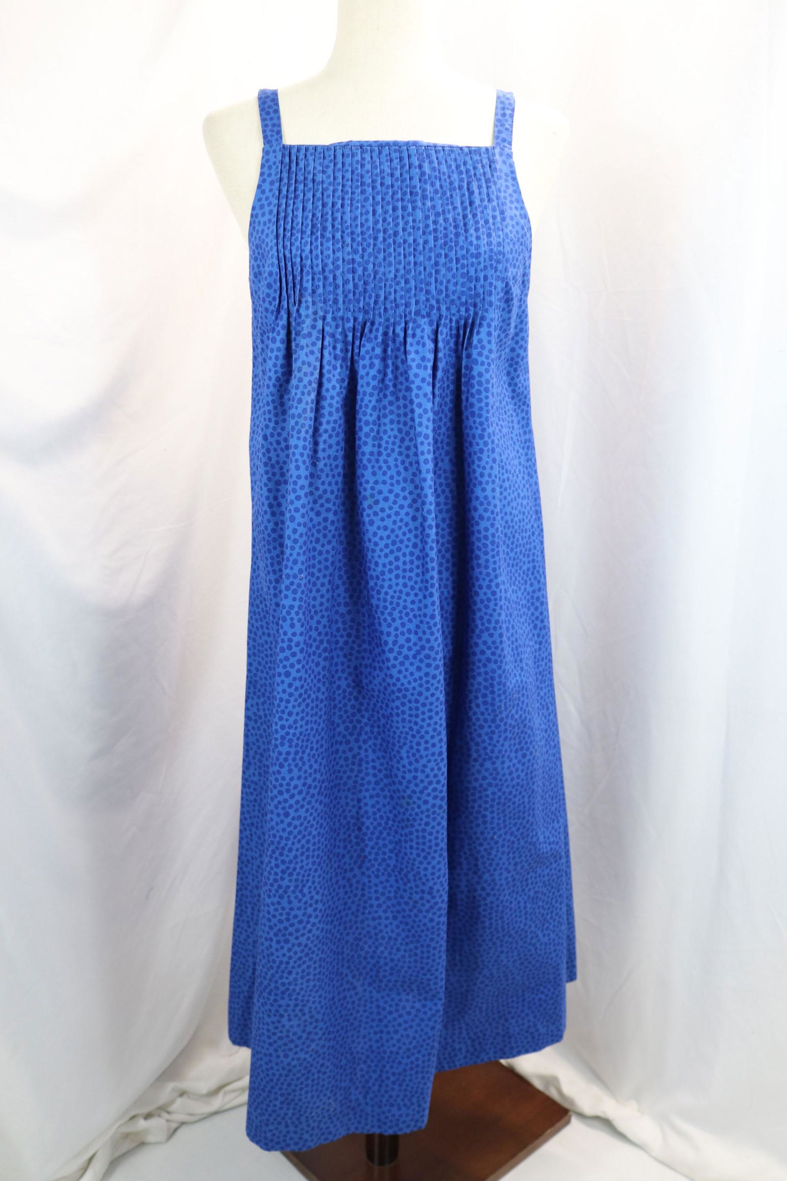 Vintage Marimekko Blue on Blue Print Cotton Smock Style Dress (1 of 5)