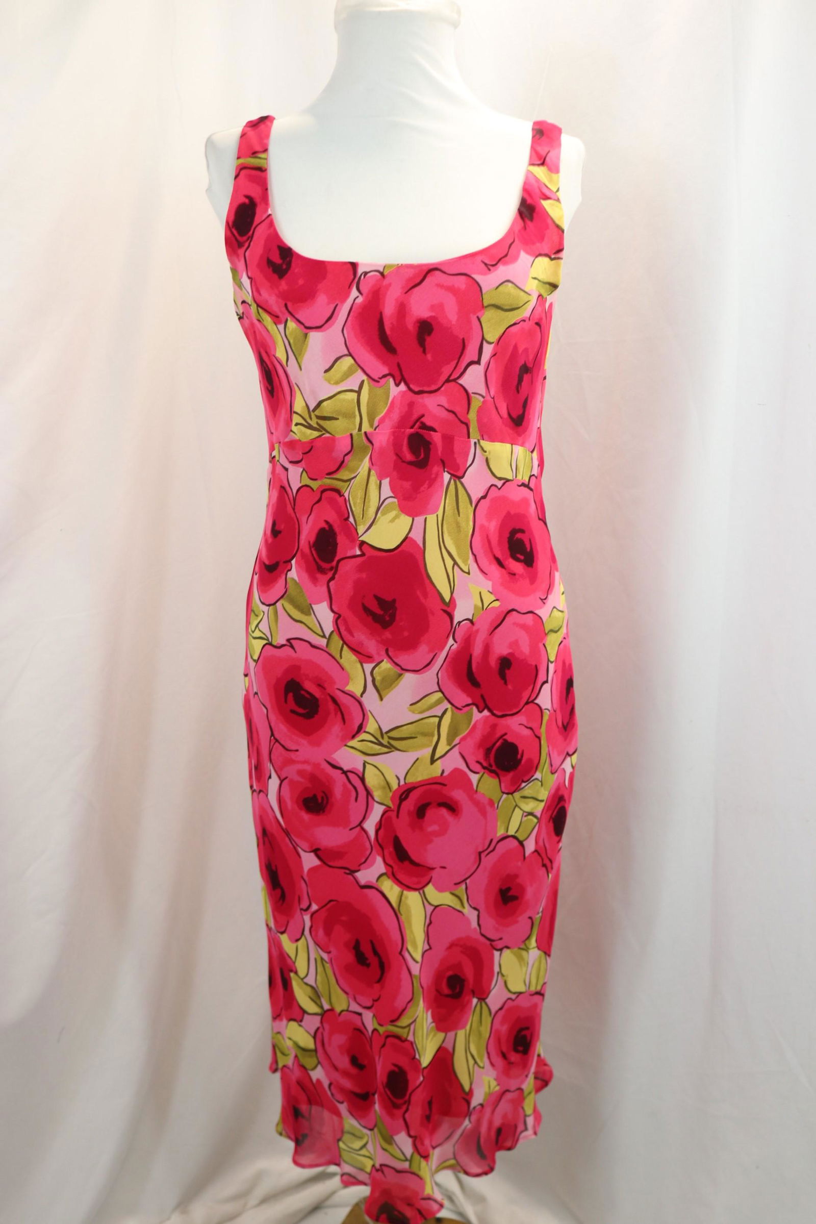 Vintage Tessuto 1960's Style Silk Rose Print Summer Dress (1 of 8)