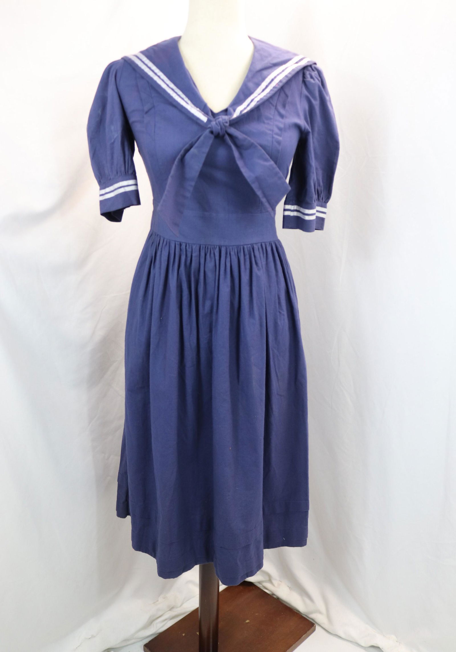 Vintage 1980's Laura Ashley Blue Sailor Style Cotton Dress (1 of 5)