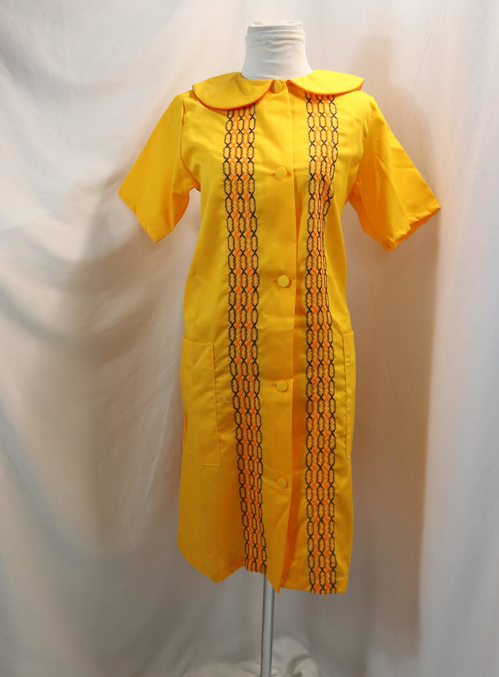 Vintage 1970's Nymphorn Old Store Stock House Coat with Embroidery: approx. 38 bust, 42 waist, new with tags, see photo's