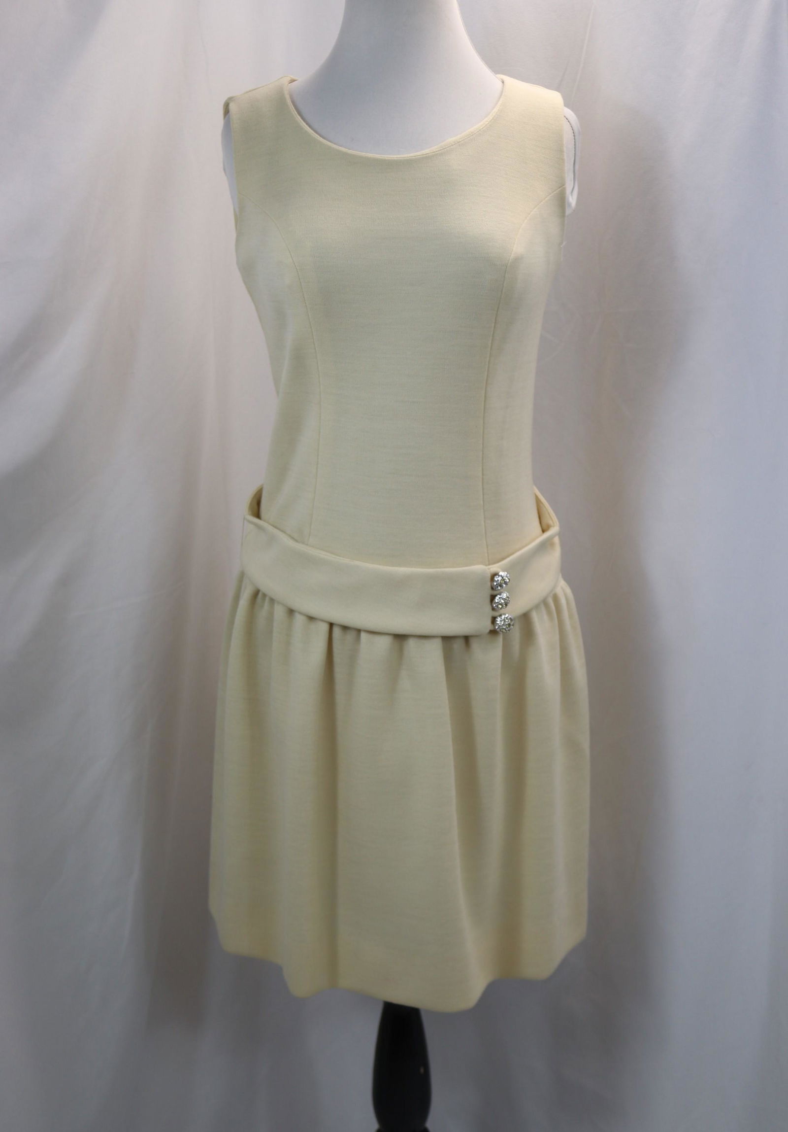 Vintage 1970's Jonathan Logan Drop Waist Dress with Rhinestone Buttons (1 of 7)