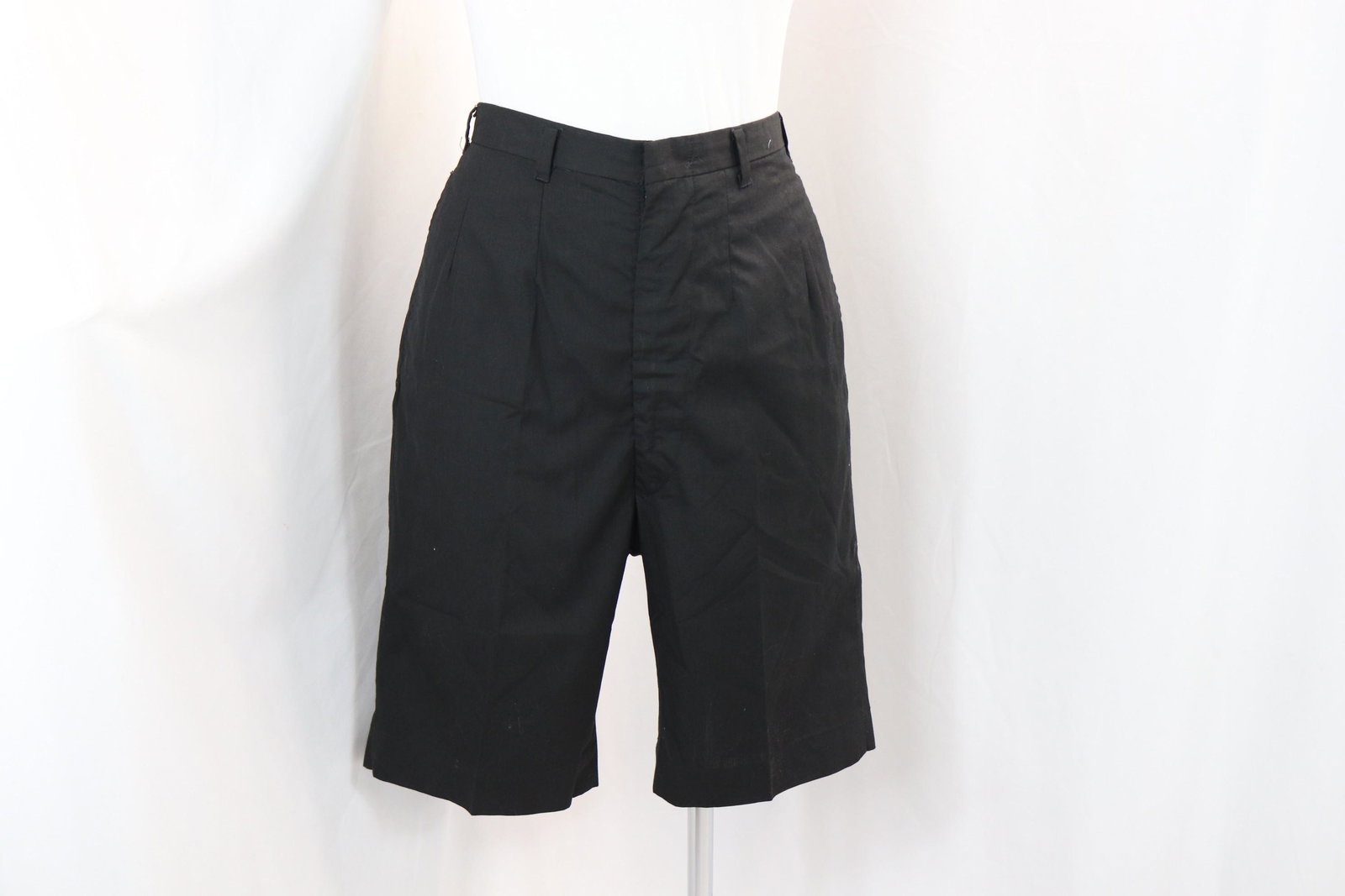 Vintage 1970's Black Cotton Bermuda Shorts: approx. 25 waist, 36 hips, good condition, see photo's