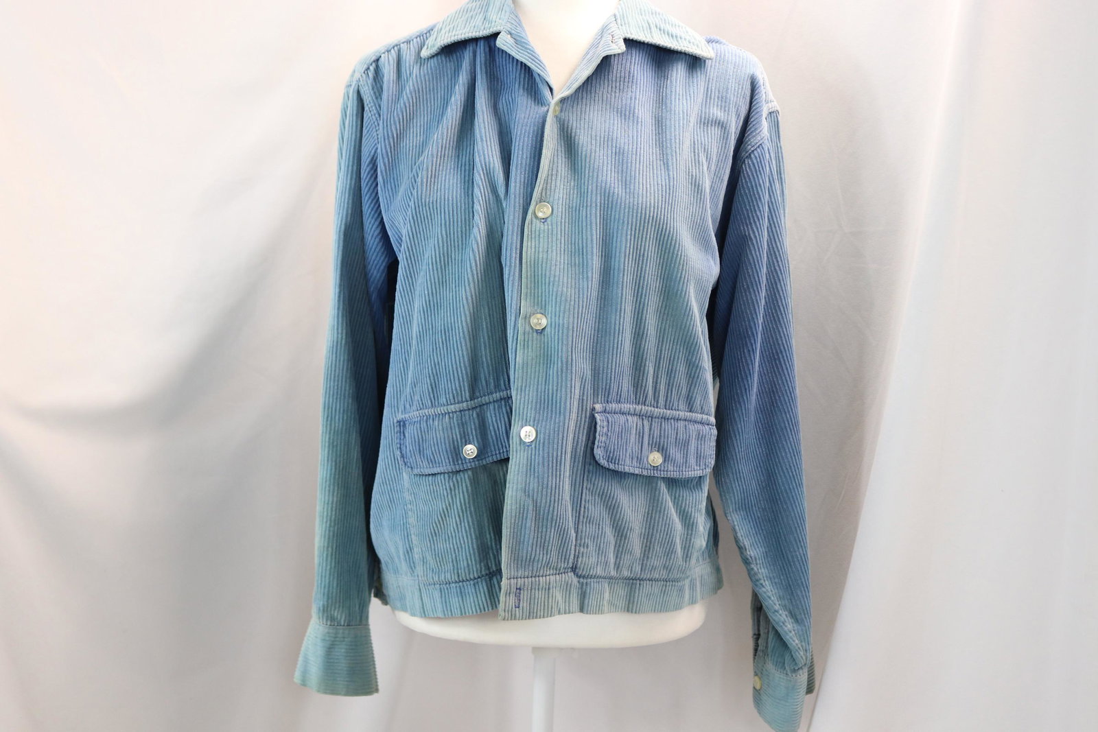 Vintage 1950's Shirt Jac Blue Corduroy Men's Shirt/Jacket (1 of 9)