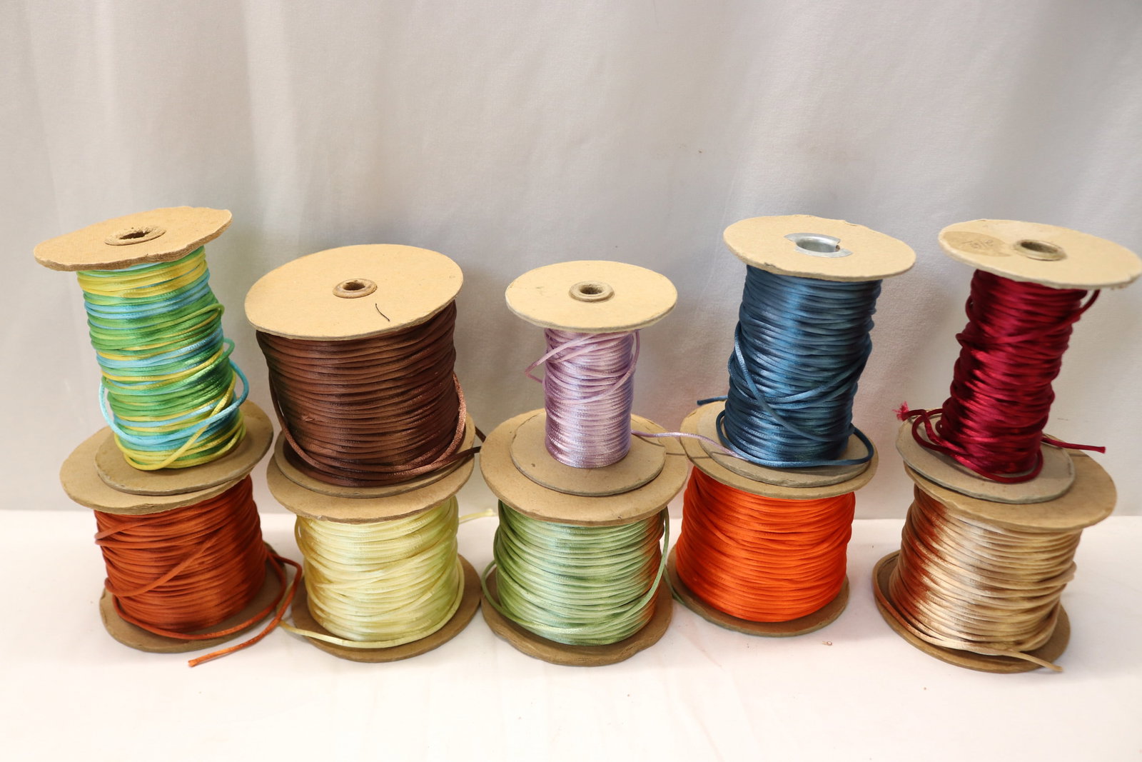 Lot of 10 Various Vintage Rattail Cord Trim: see photo's